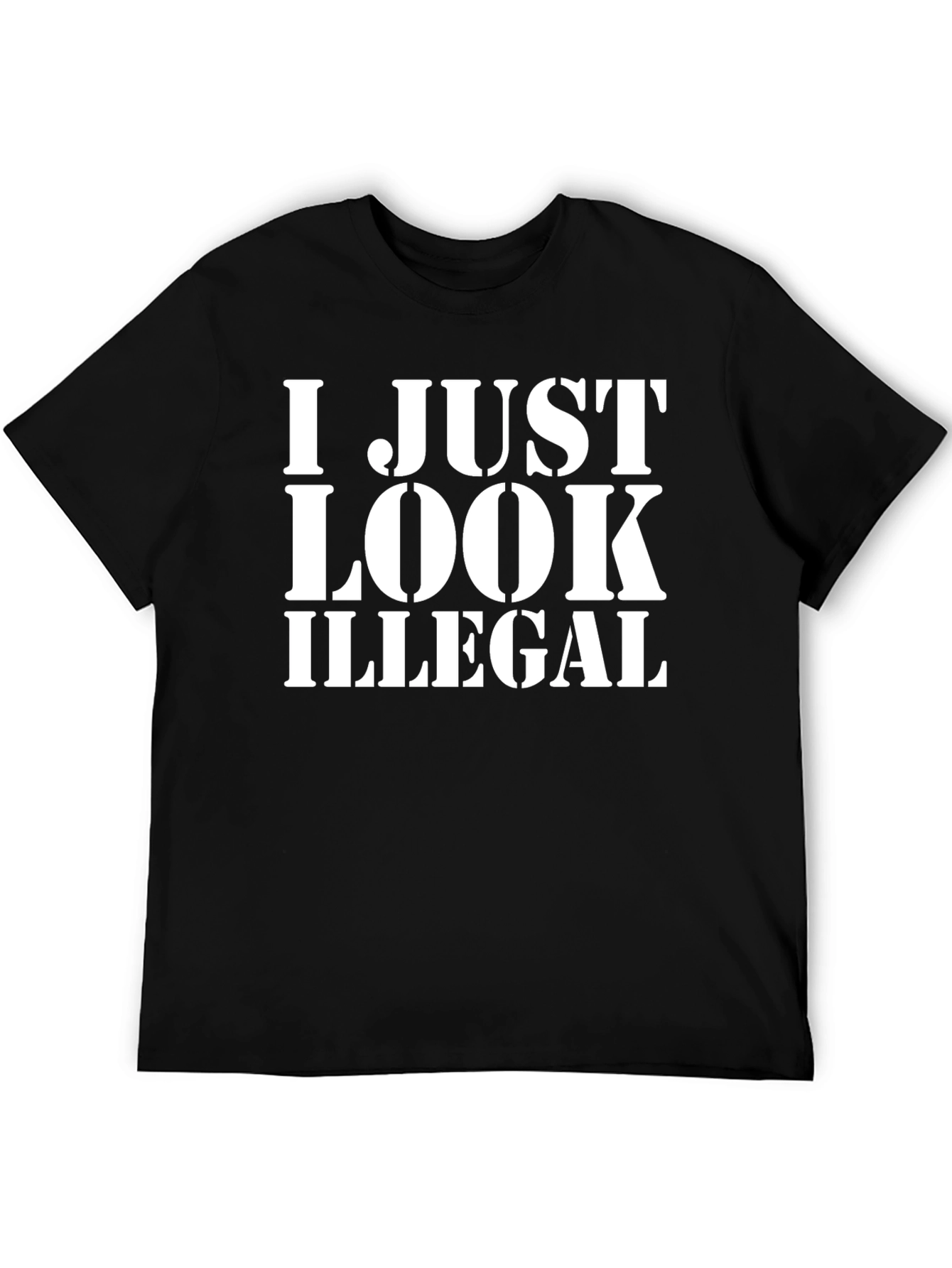 Black I Just Look Illegal Graphic Tee - Black view 5