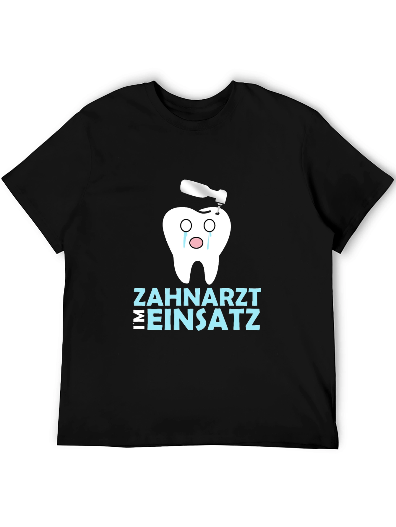 Black Zahnarzt Im Einsatz Graphic Tee - Black view 5