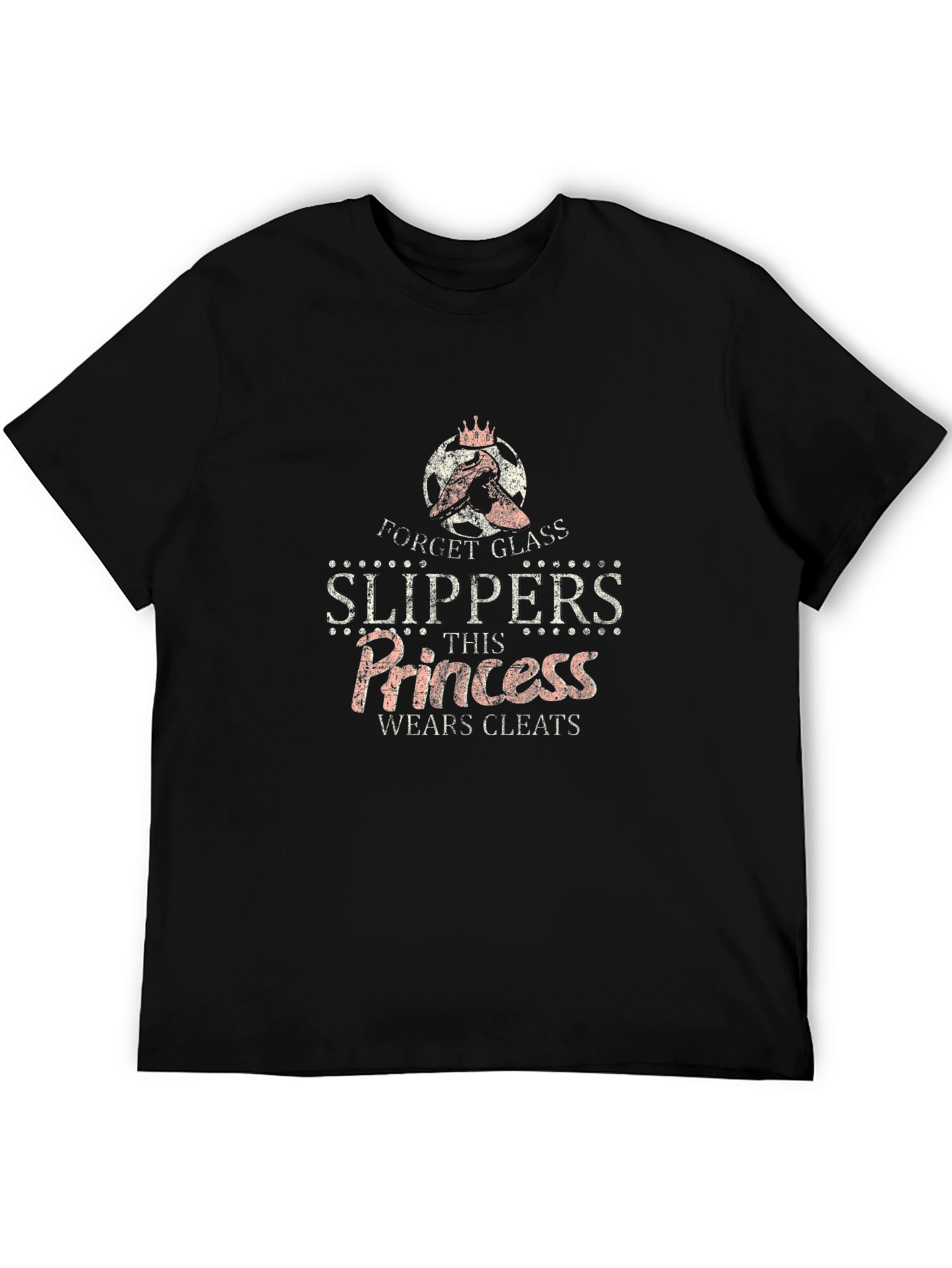Black Princess Wears Cleats Black T-Shirt view 5