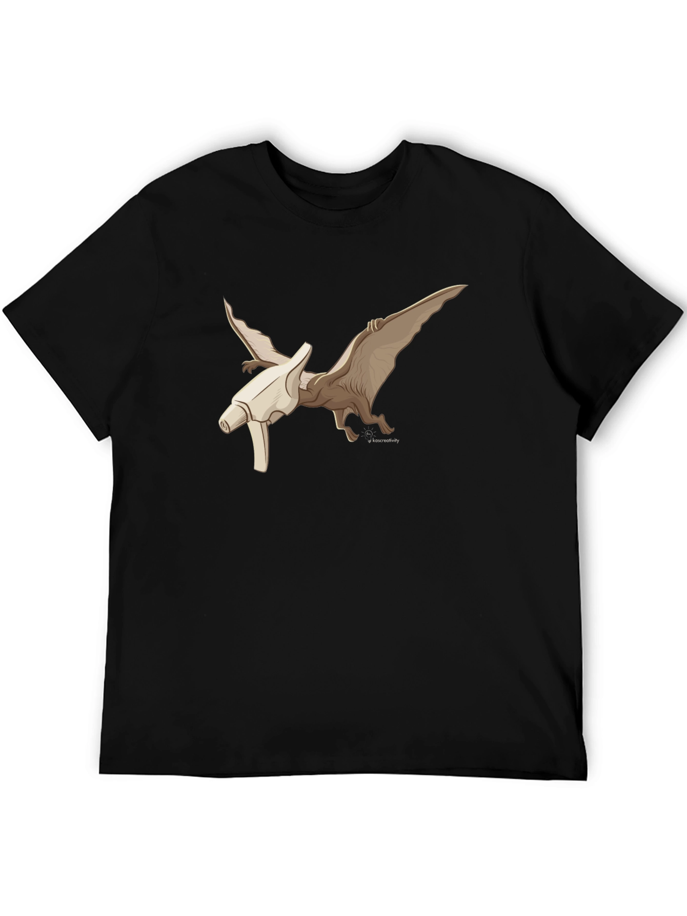 Black Pterodactyl Bone T-Shirt - Black Graphic Tee view 5