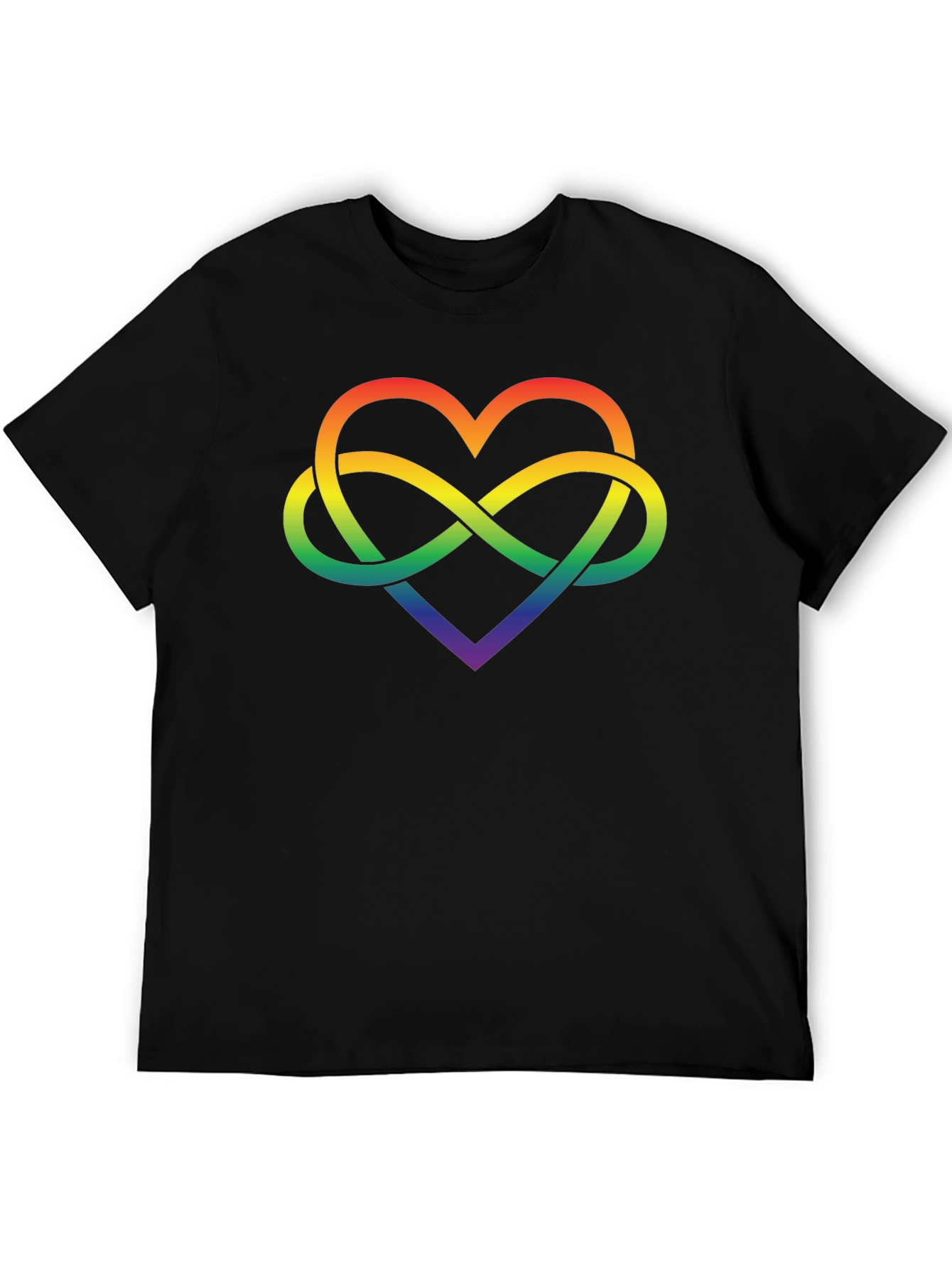 Black Rainbow Infinity Heart Graphic Tee view 5