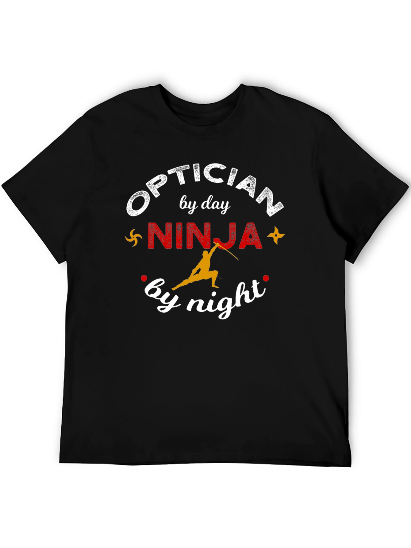 Black Optician Ninja Funny T-Shirt view 5
