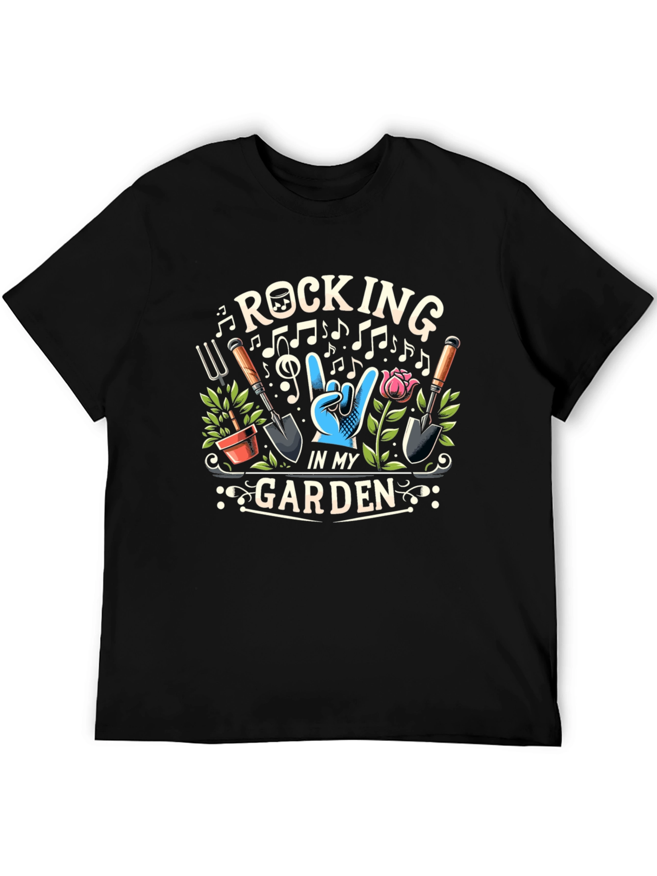 Black Rocking in My Garden T-Shirt view 5