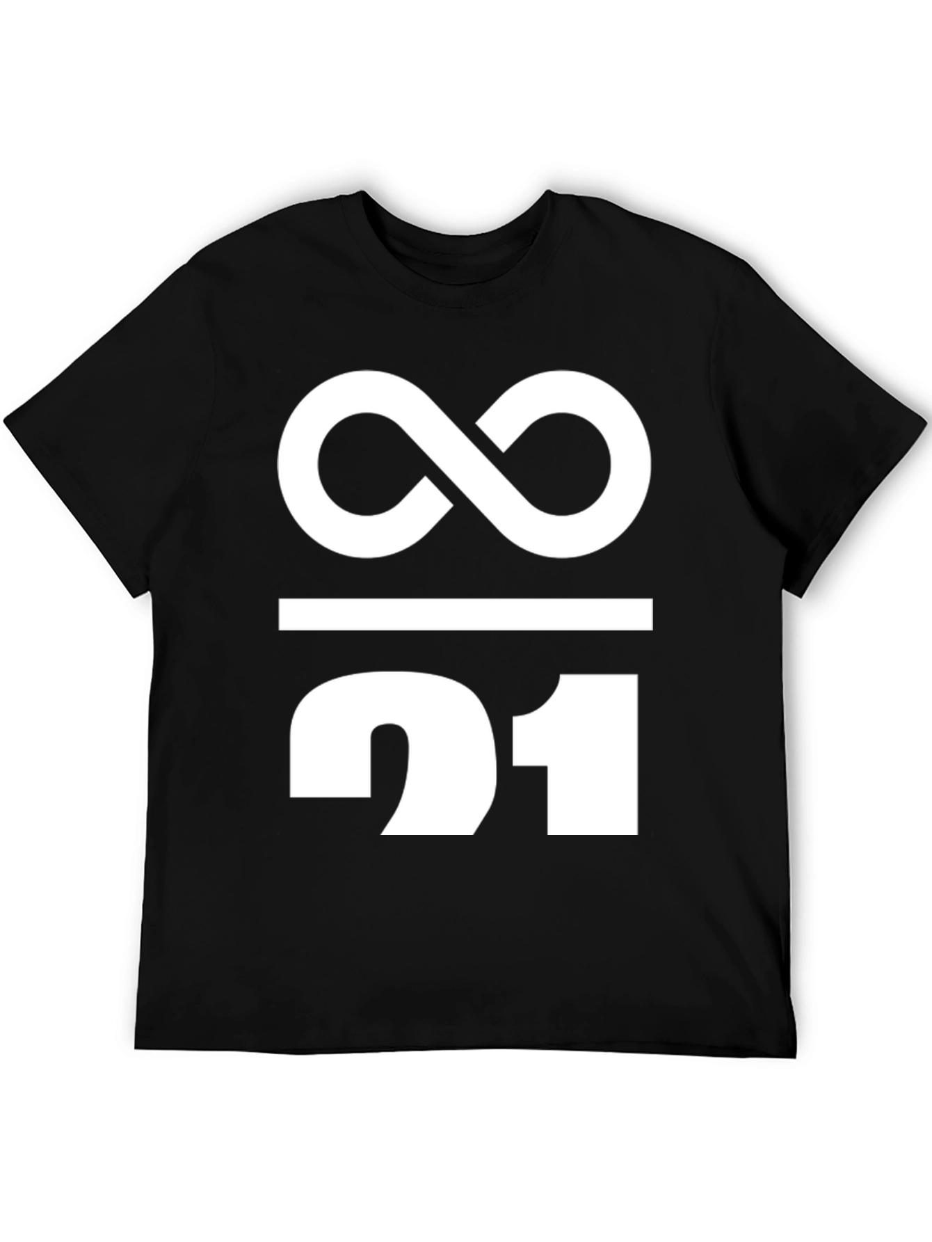 Black Infinity / 21 Graphic Tee - Black Cotton Blend view 5