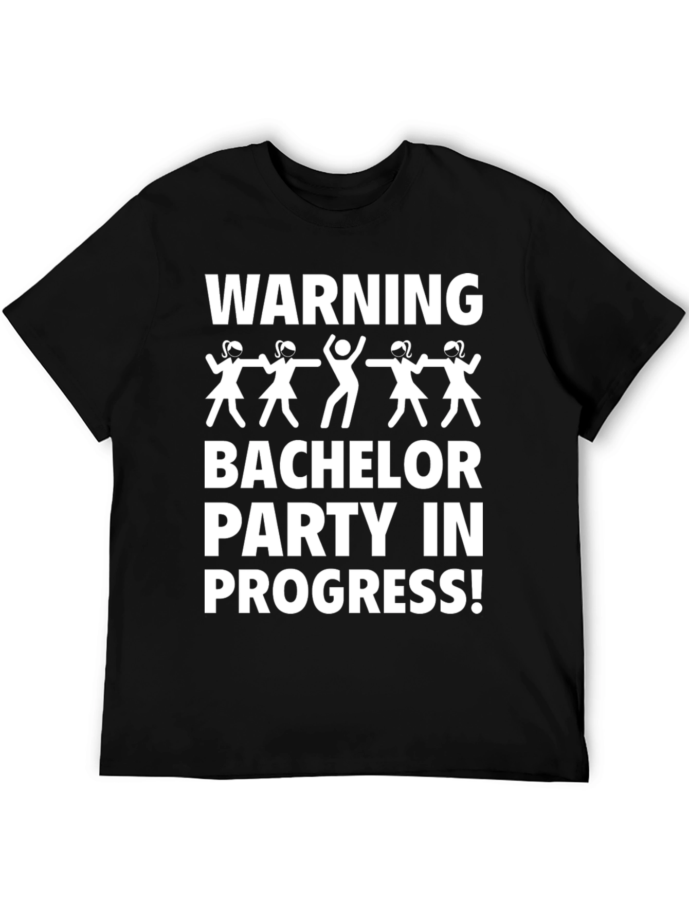 Black Bachelor Party Warning T-Shirt view 5
