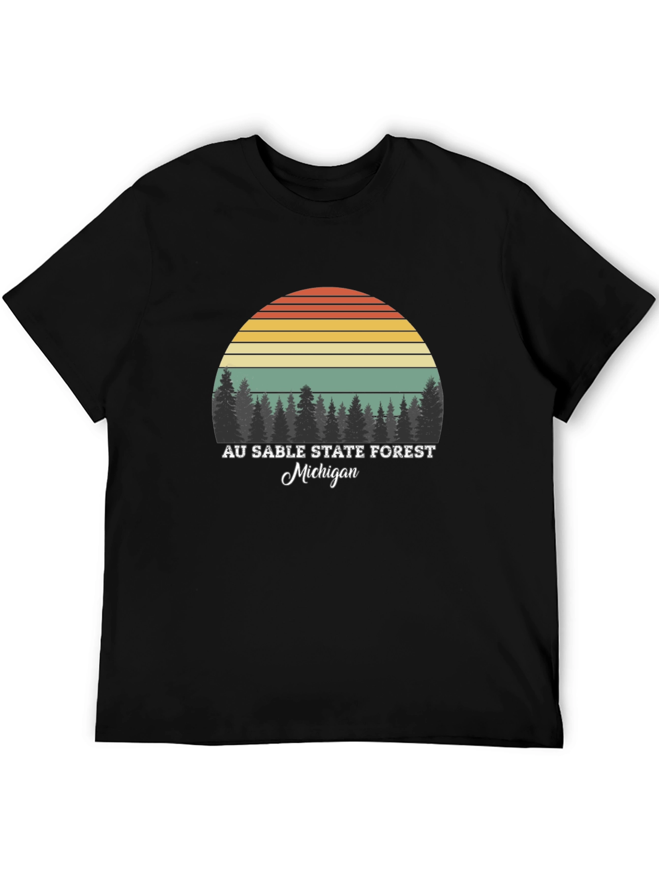 Black Au Sable State Forest Michigan T-Shirt view 5