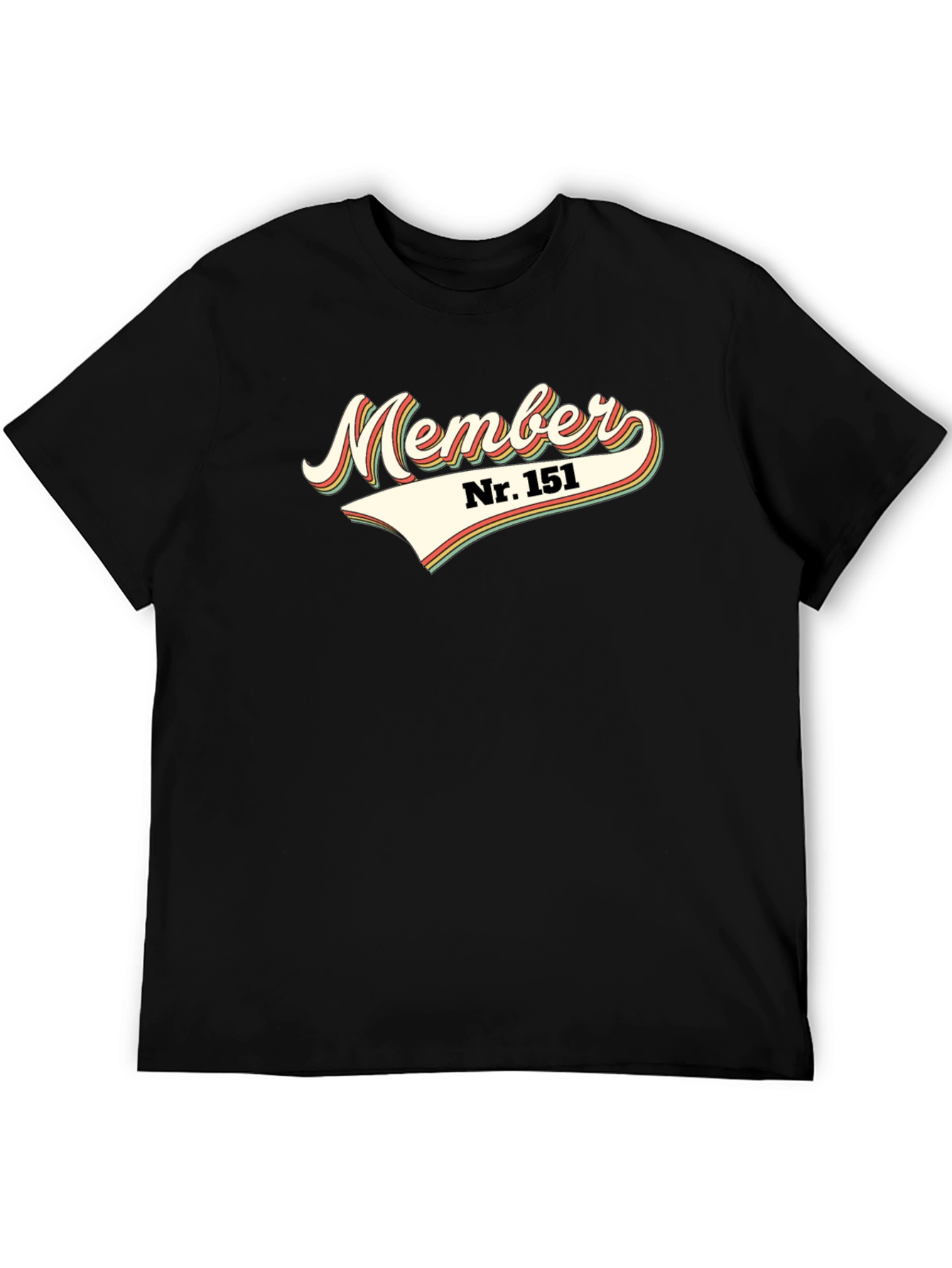 Black Member No. 151 Black T-Shirt Retro Design view 5