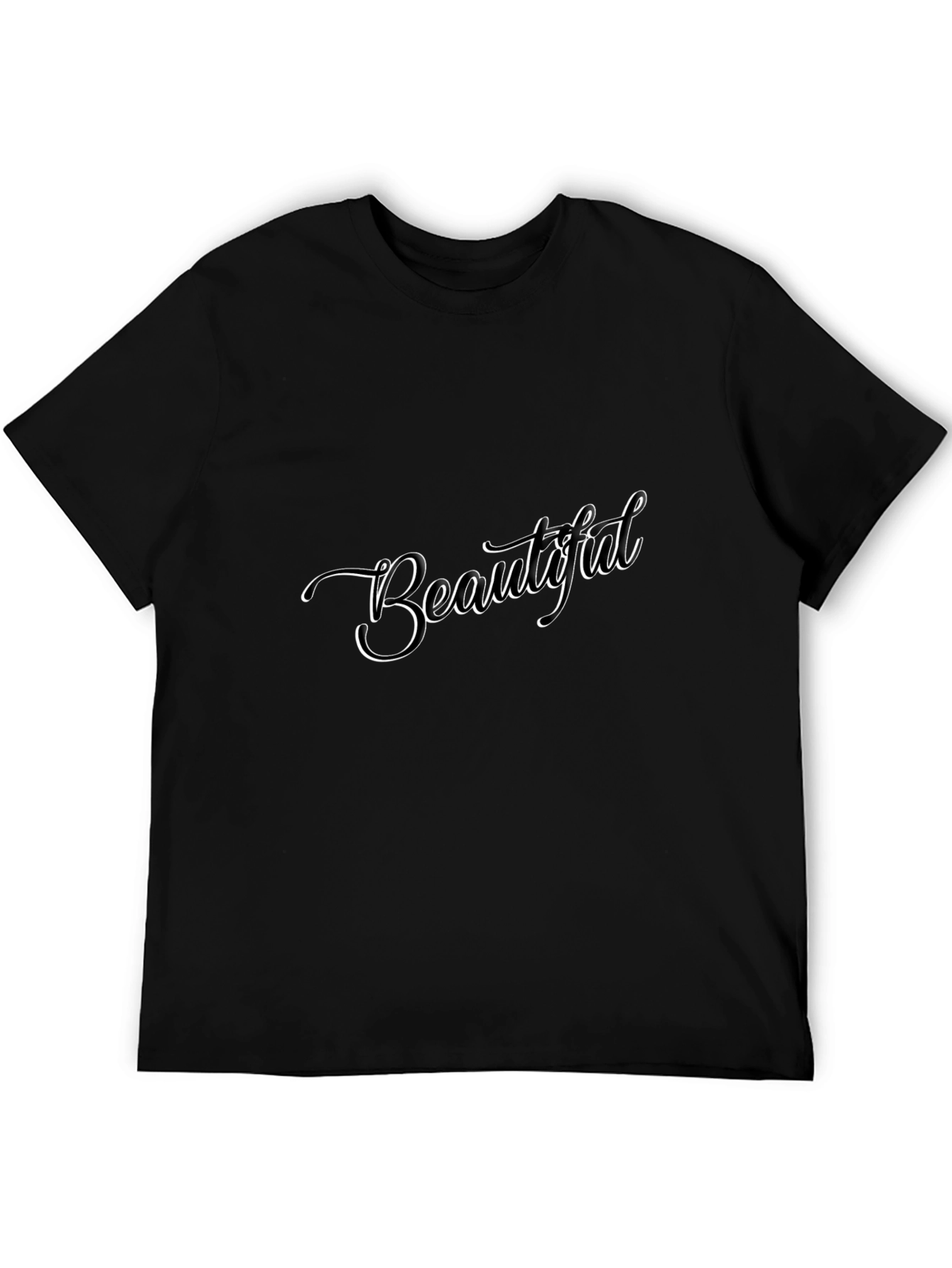 Black Beautiful Script Black T-Shirt view 5