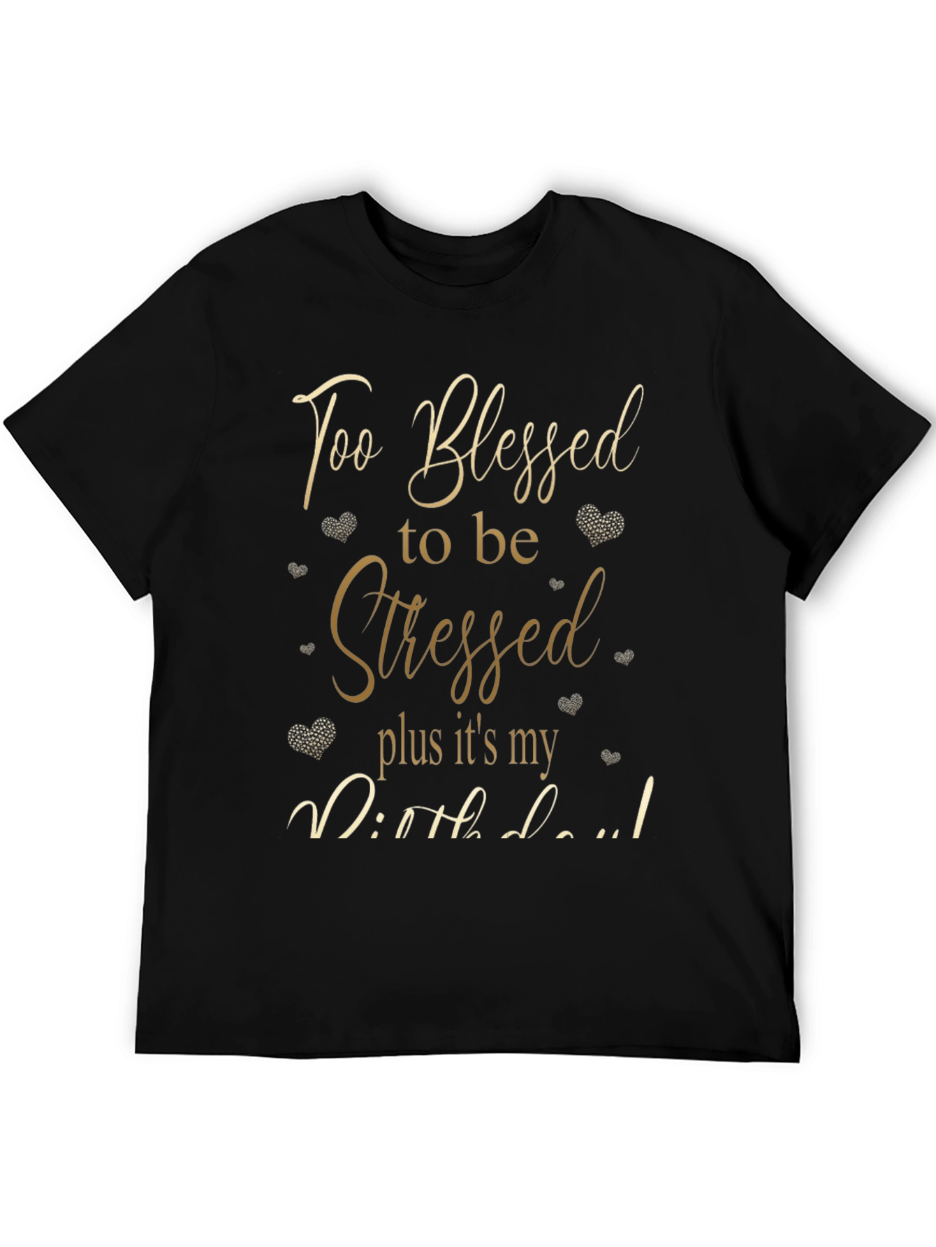Black Blessed Birthday Black T-Shirt view 5