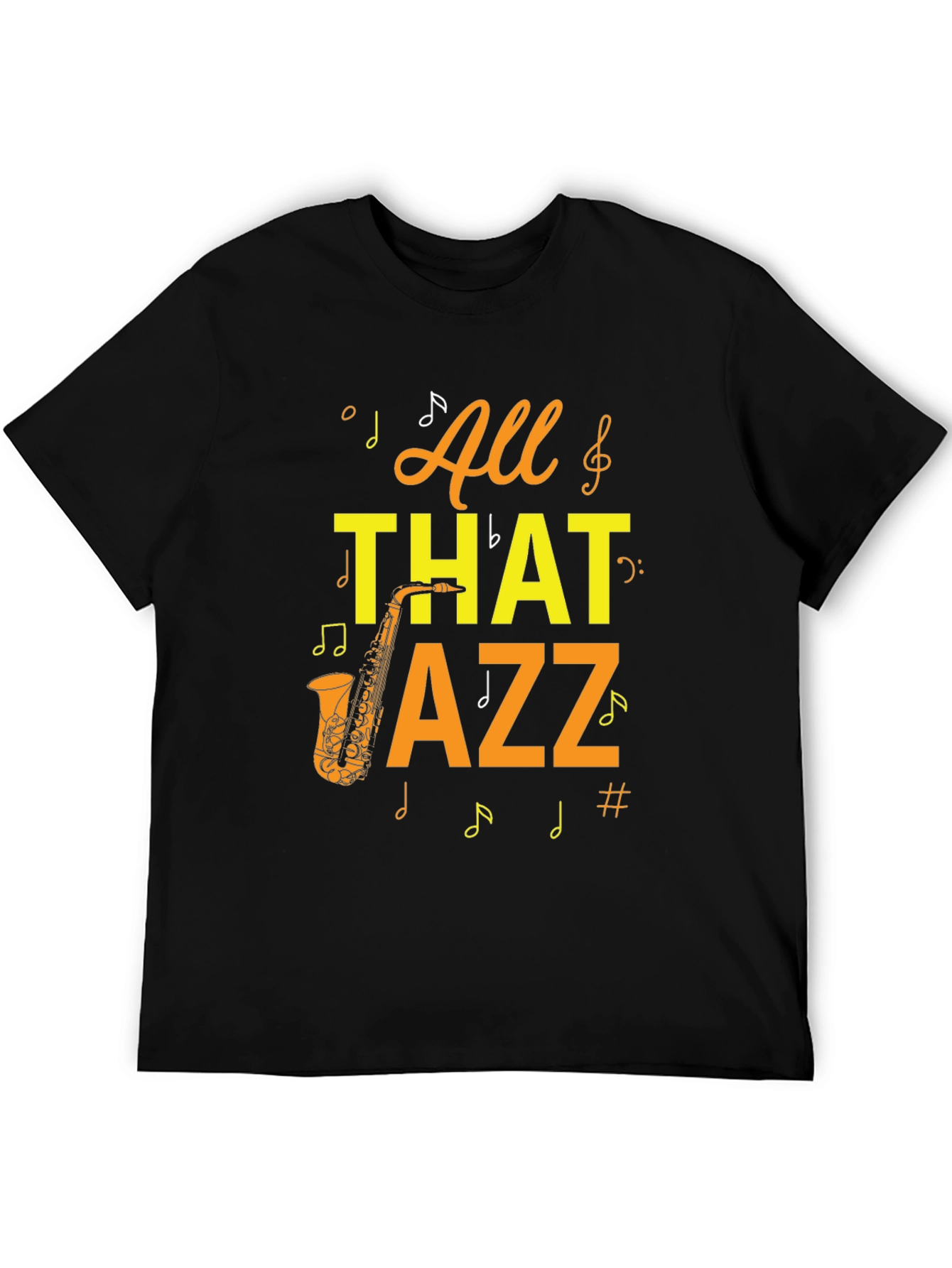 Black All That Jazz Graphic Tee - Music Lover T-Shirt view 5