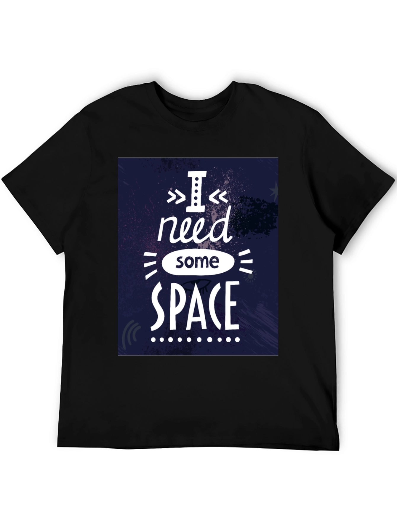 Black I Need Some Space Graphic T-Shirt - Black view 5