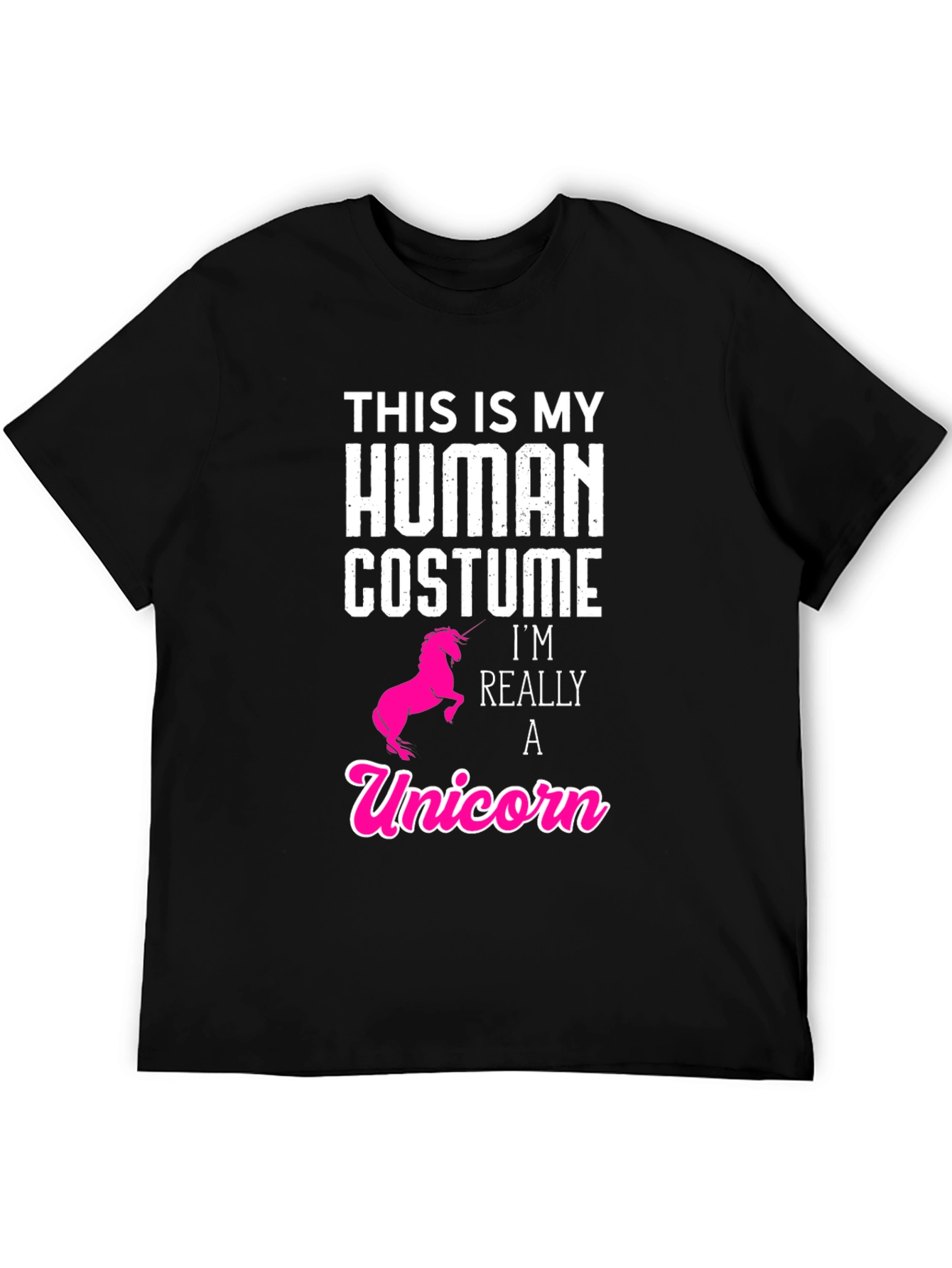 Black Human Costume Unicorn T-Shirt - Funny & Cute! view 5