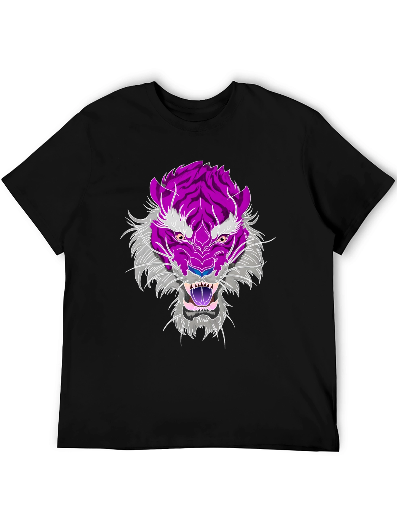 Black Tiger Graphic Tee - Black Cotton Blend view 5