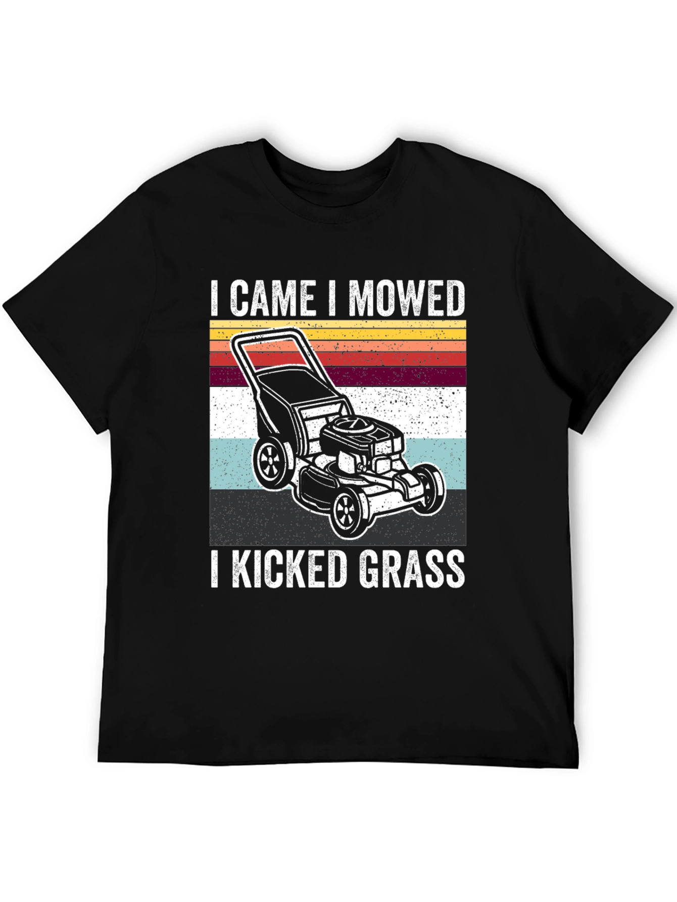 Black I Came I Mowed I Kicked Grass T-Shirt view 5