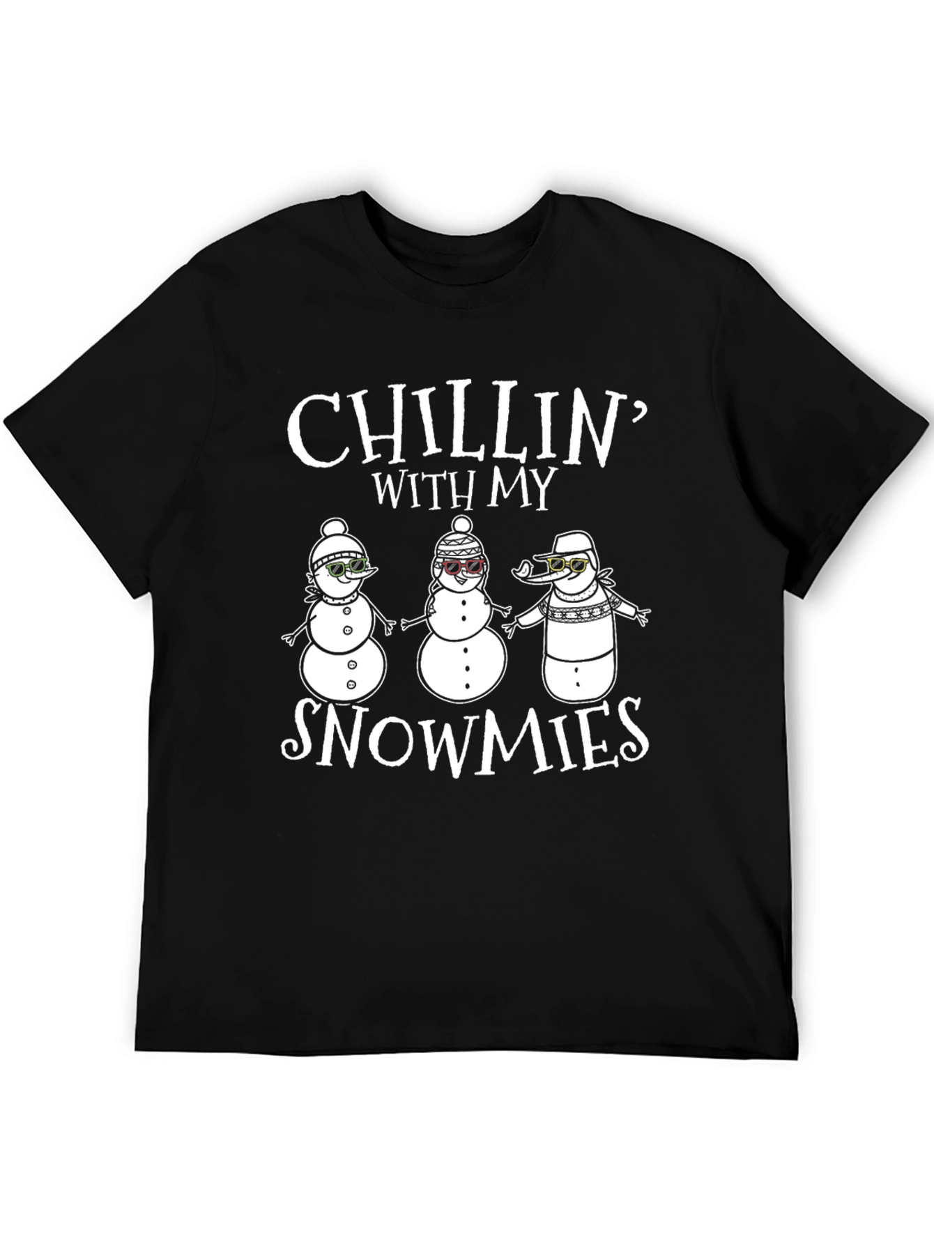 Black Chillin' with my Snowmies Graphic T-Shirt view 5