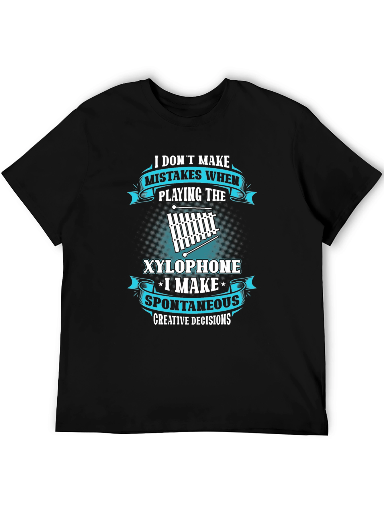 Black Funny Xylophone Player T-Shirt - Spontaneous Decisions view 5