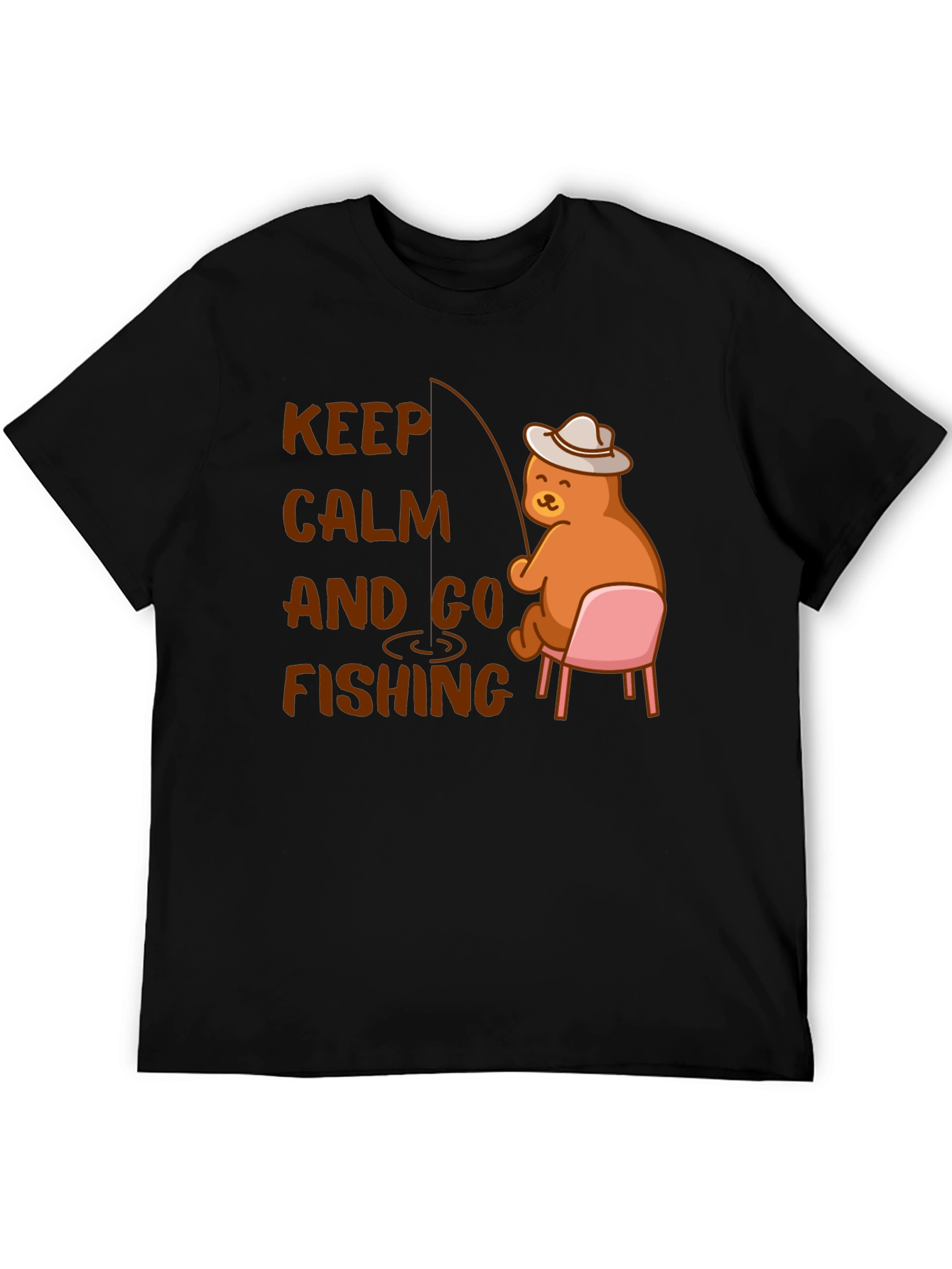 Black Keep Calm and Go Fishing T-Shirt view 5