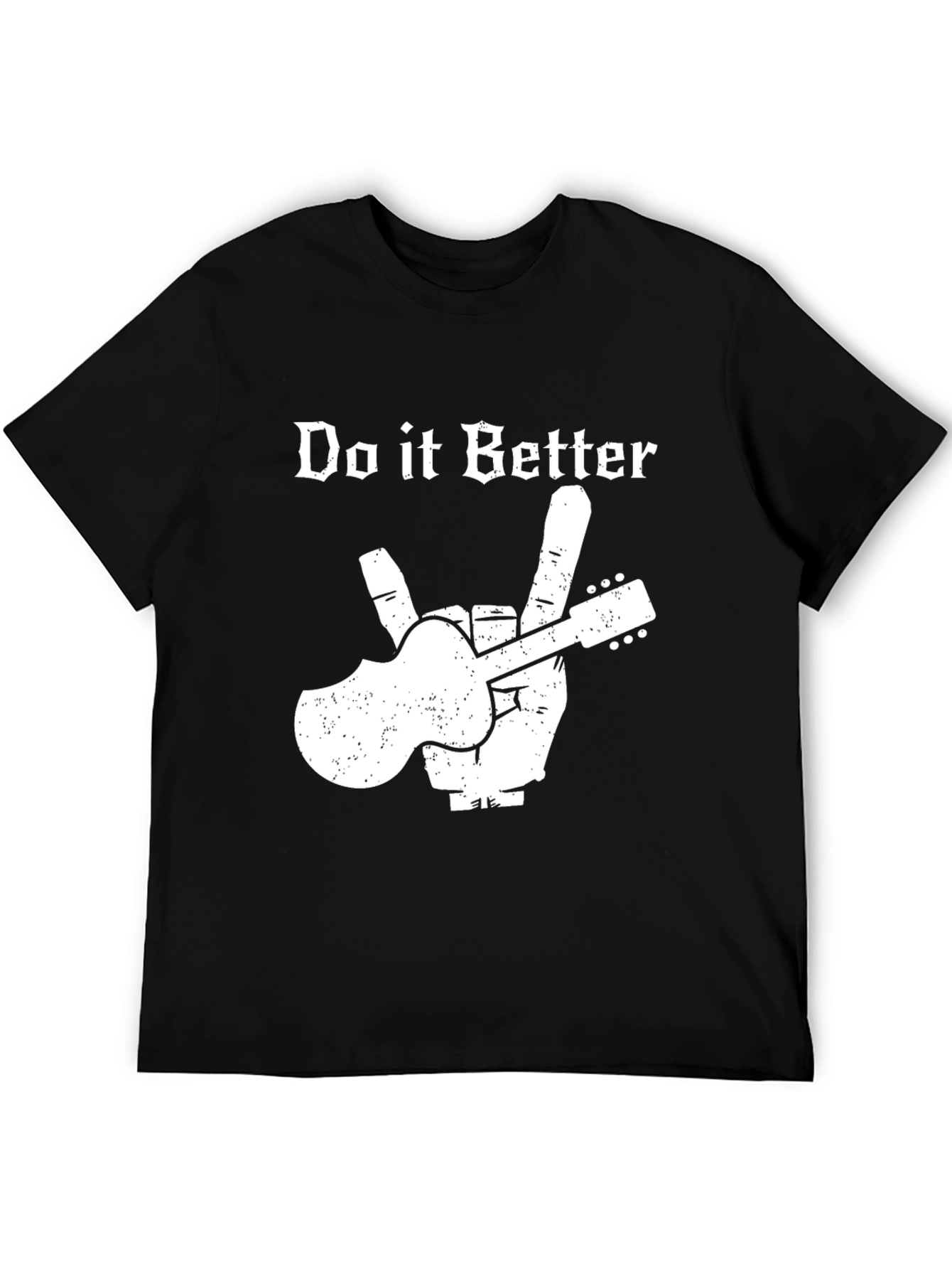Black Do it Better Guitar Peace Sign Black T-Shirt view 5