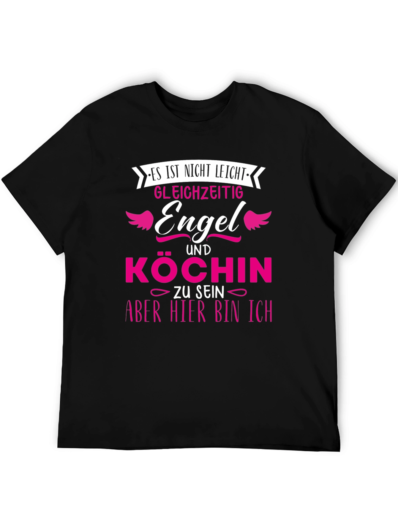 Black Funny Engel und Köchin T-Shirt - Not Easy Angel Cook view 5