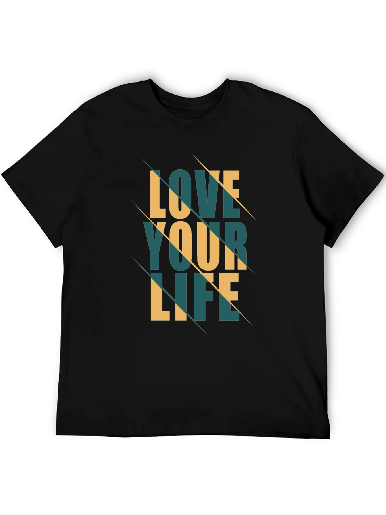 Black Love Your Life Graphic Tee - Stylish Black T-Shirt view 5