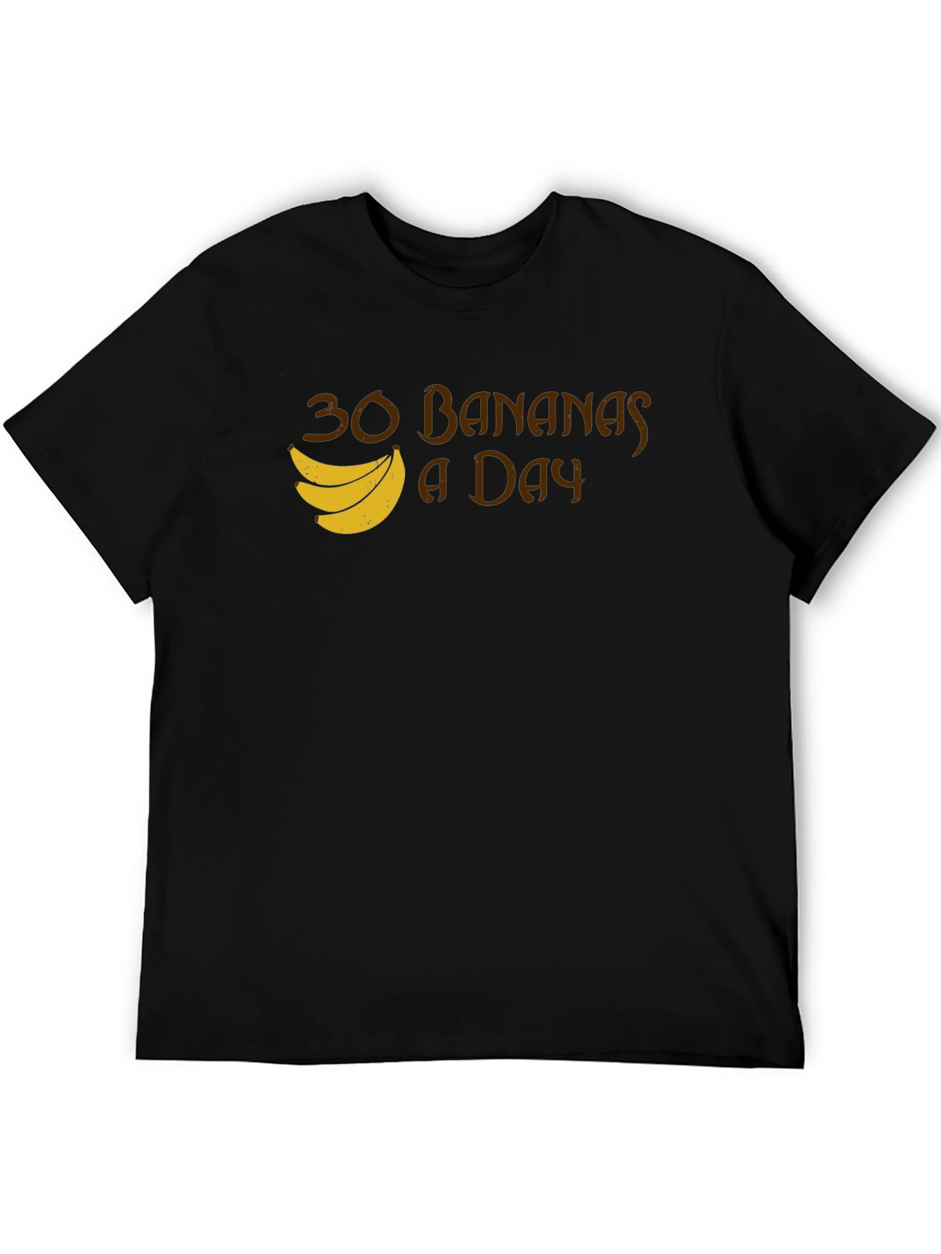 Black 30 Bananas a Day T-Shirt - Funny Fruit Tee view 5