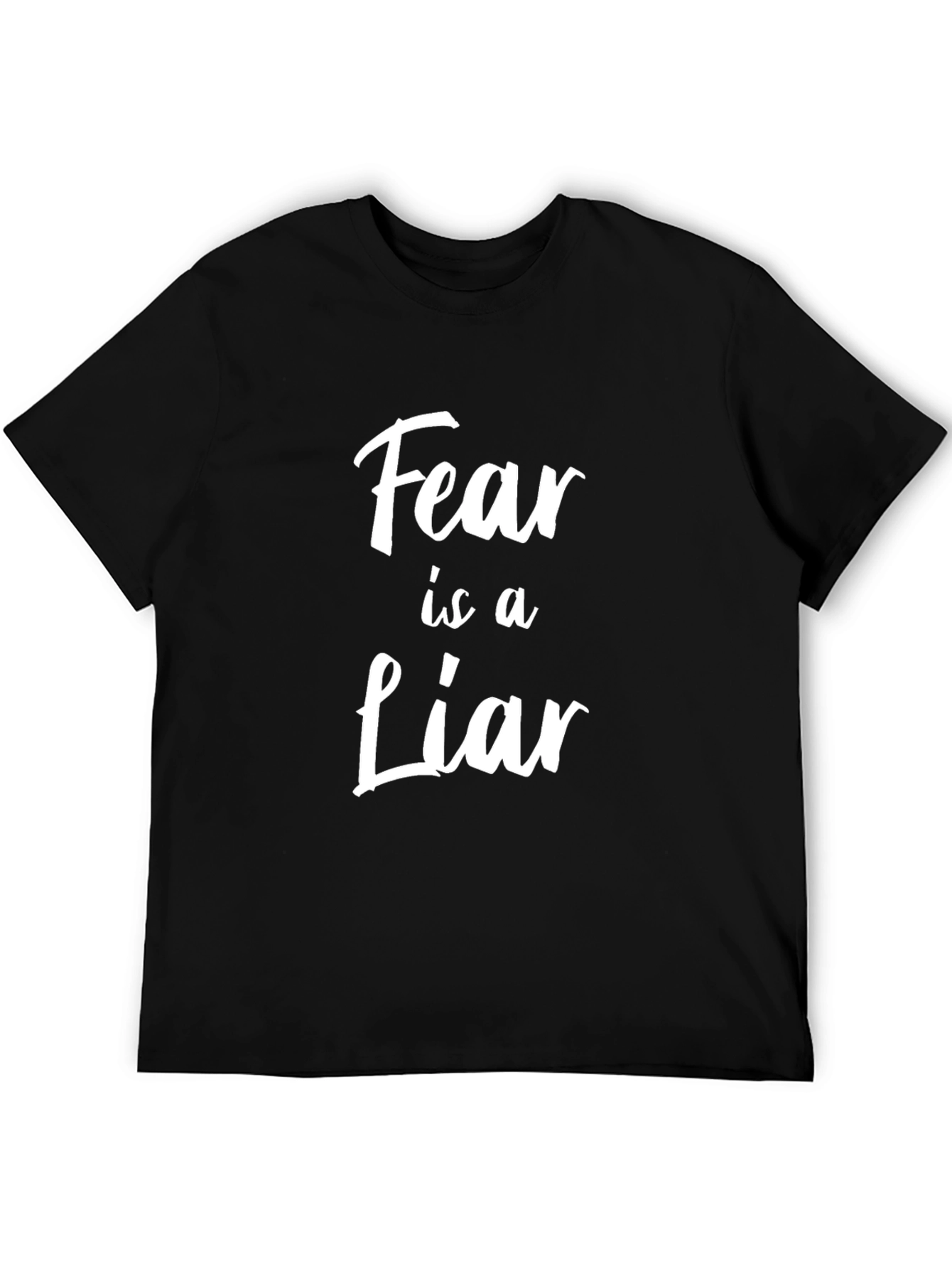 Black Fear is a Liar Graphic Tee - Black Casual T-Shirt view 5