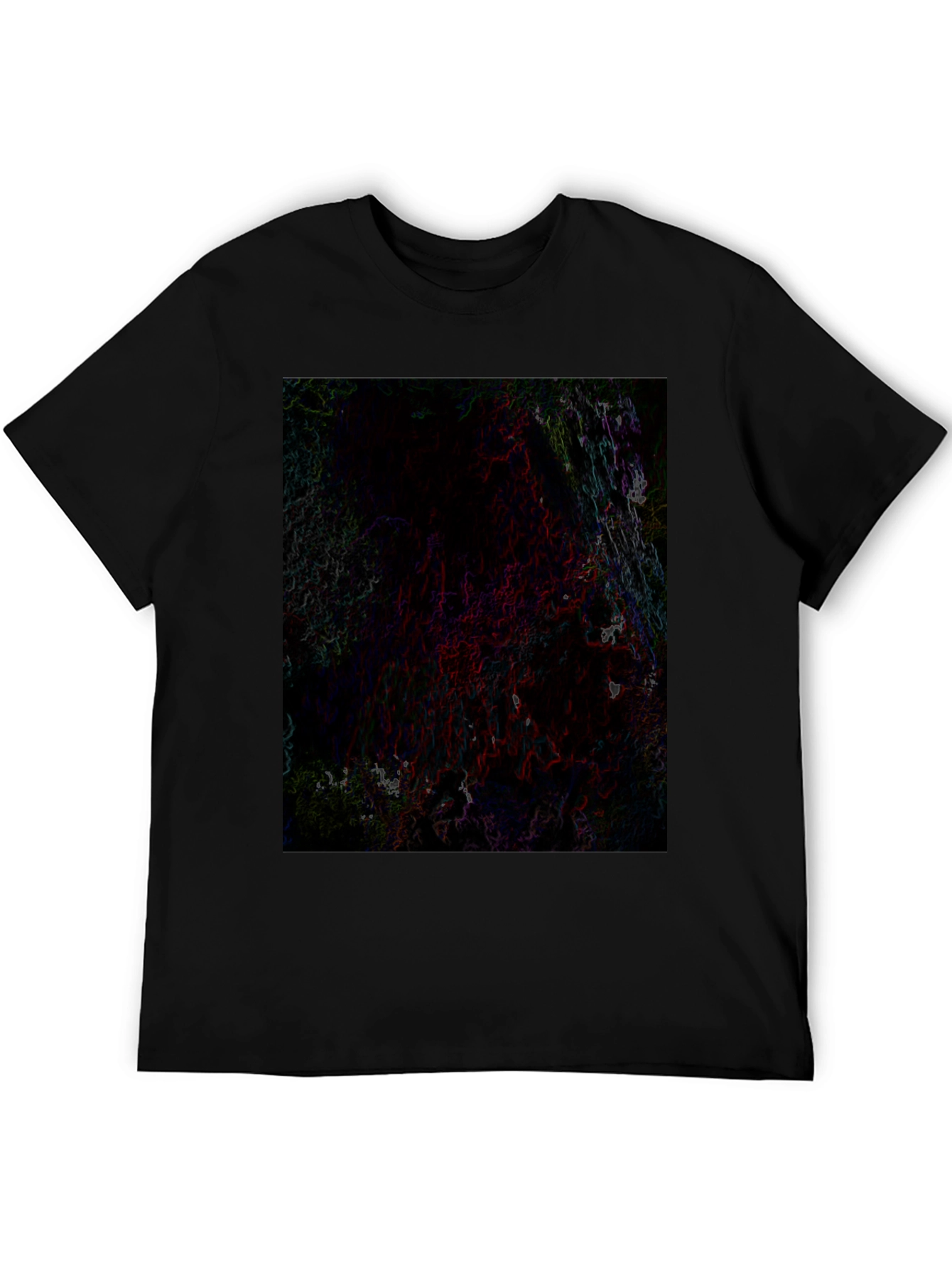 Black Abstract Graphic Black T-Shirt view 5