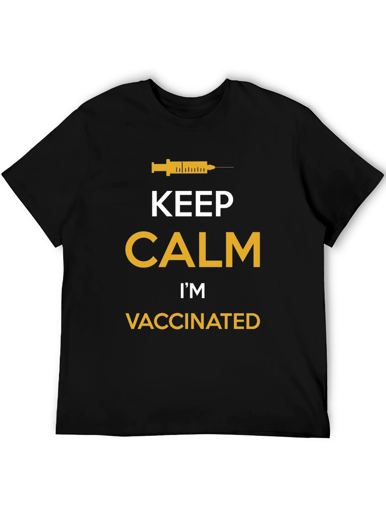 Black Keep Calm I'm Vaccinated Graphic Tee view 5