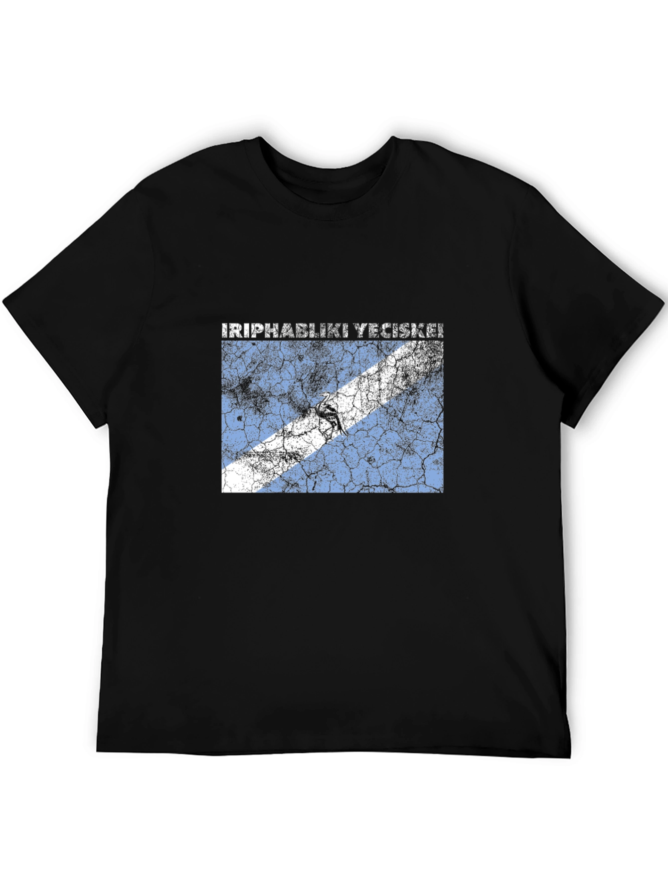 Black Cracked Flag Graphic Tee - Cool Casual Style view 5