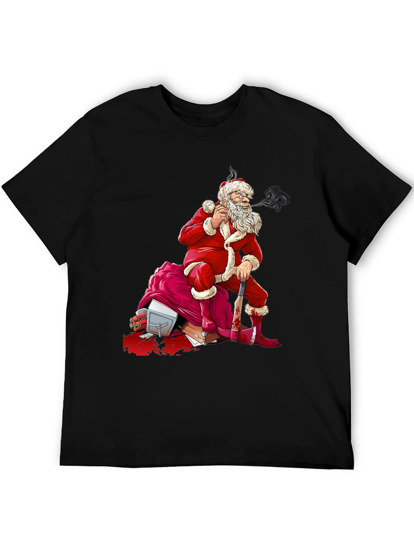 Bad Santa T-Shirt - Bloody Axe Christmas Tee - 5