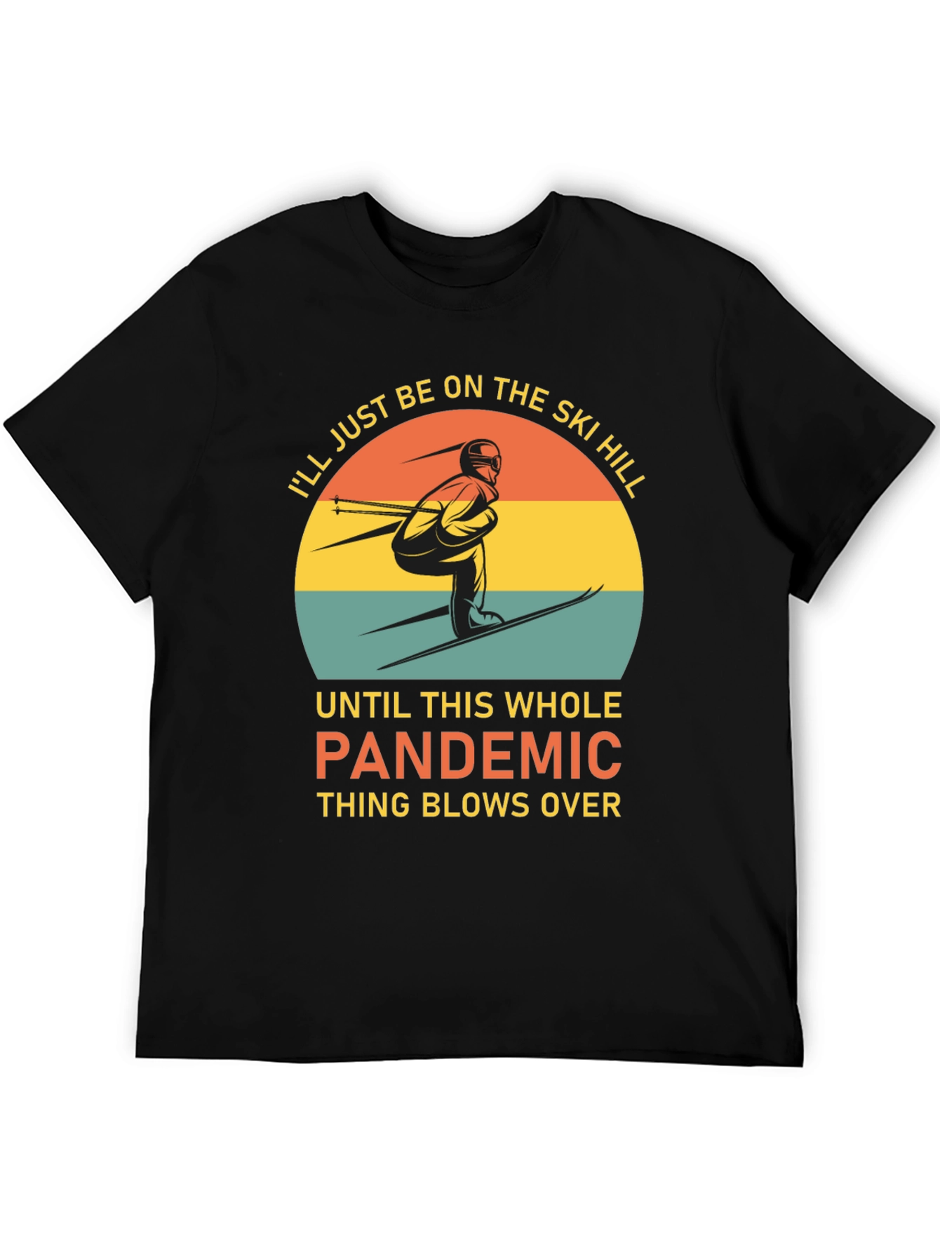 Black Ski Hill Pandemic T-Shirt view 5