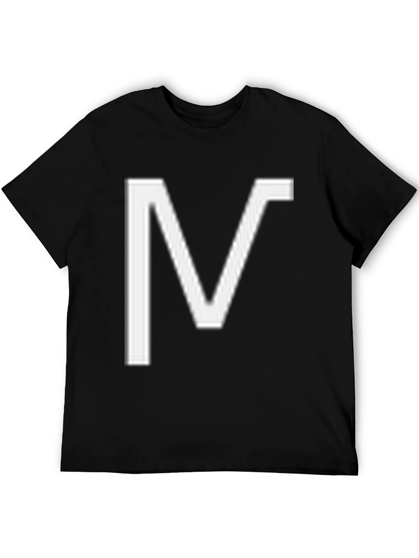 Black Bold "V" Graphic Tee - Black Cotton Blend view 5