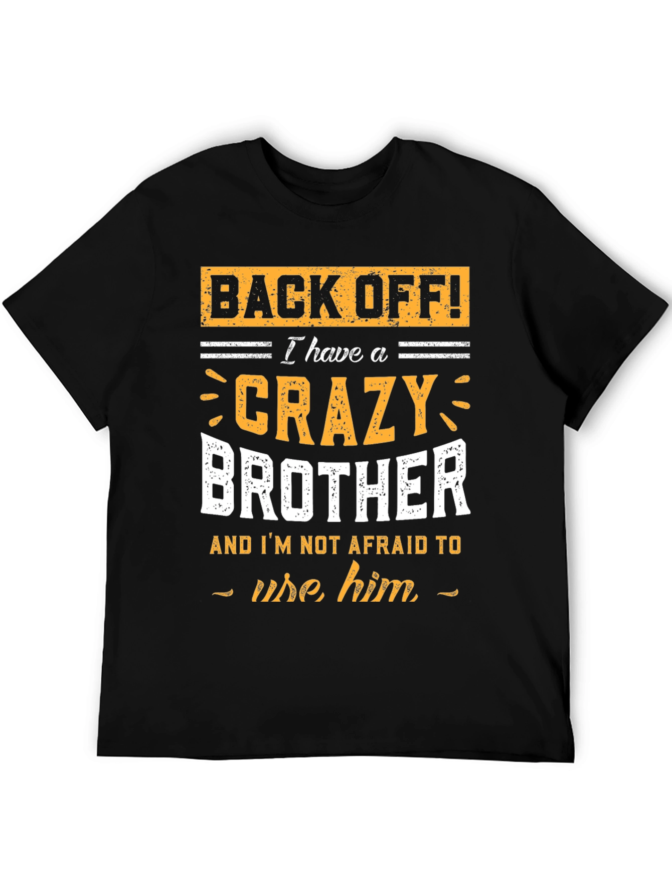 Black Crazy Brother T-Shirt: Back Off! view 5
