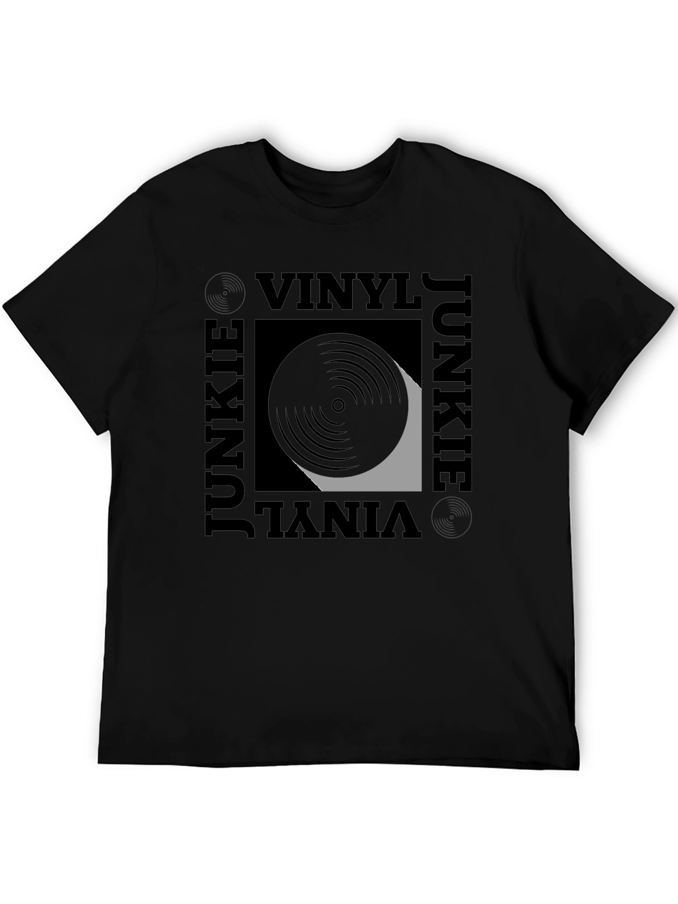 Black Vinyl Junkie Graphic Tee - Black T-Shirt view 5