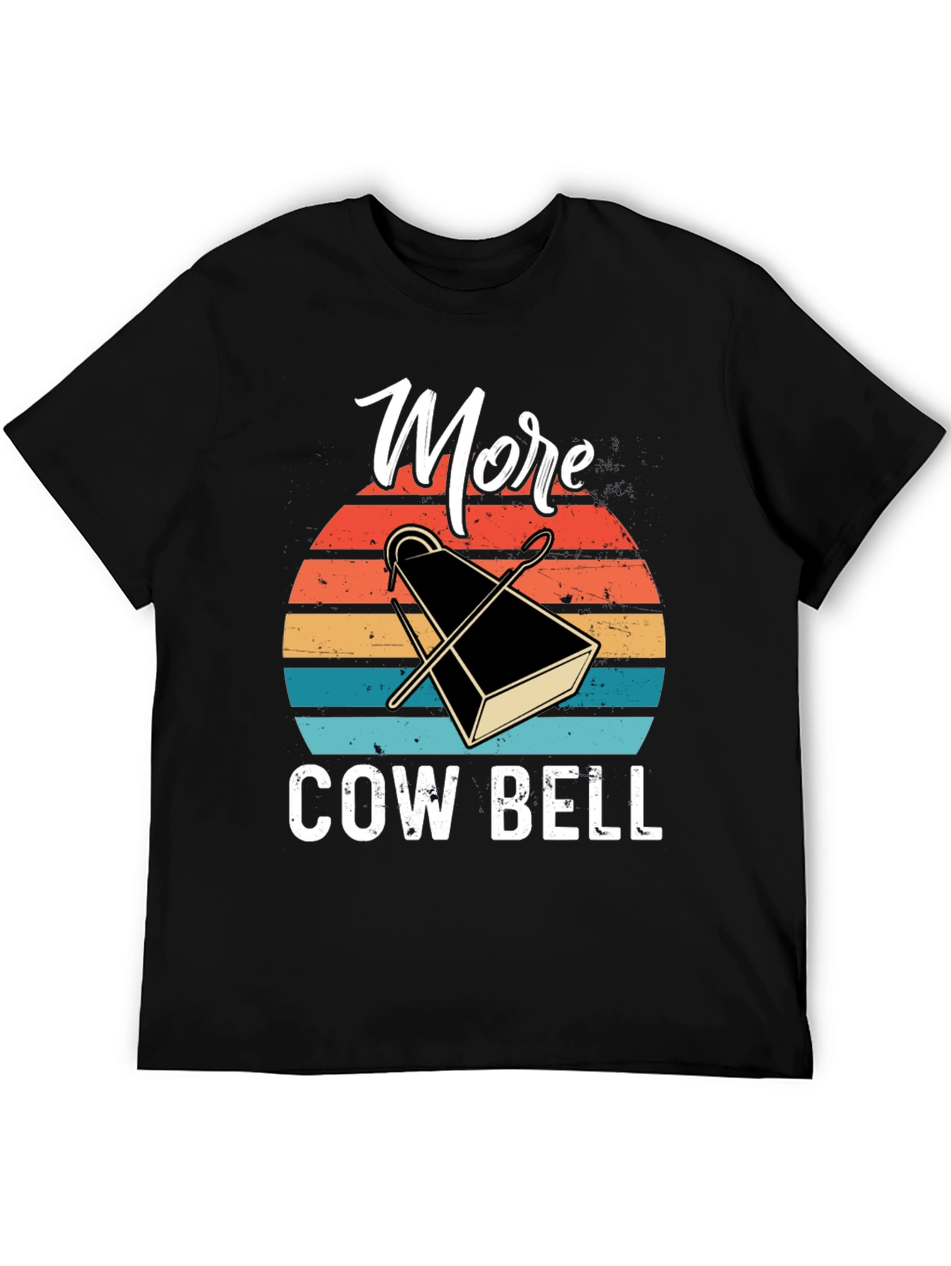 Black More Cowbell T-Shirt - Retro Design view 5