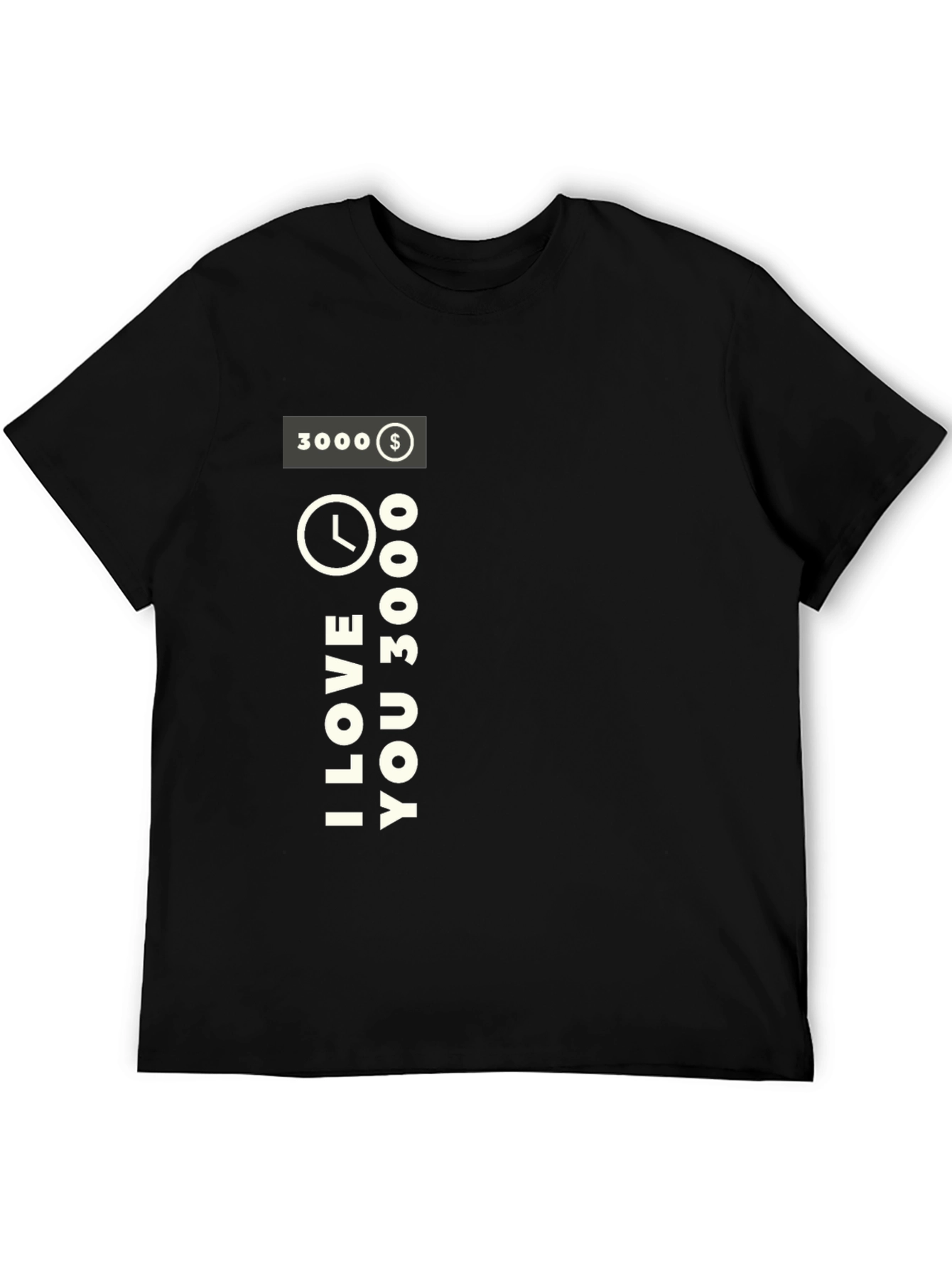 Black I Love You 3000 Black T-Shirt view 5