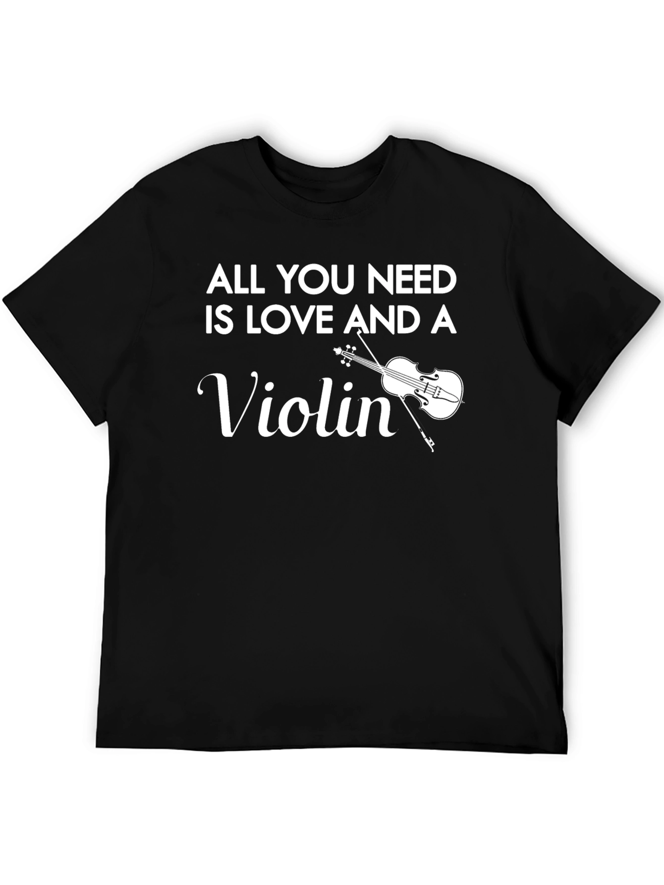 Black All You Need is Love & A Violin T-Shirt view 5