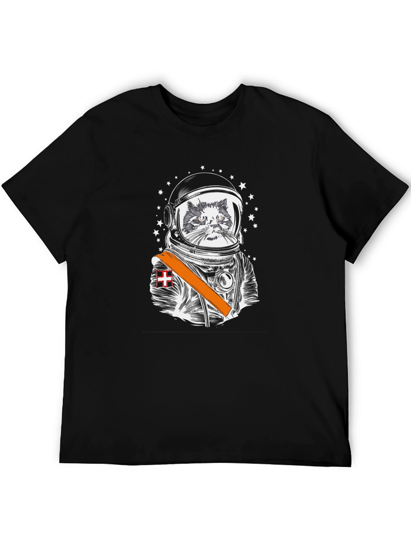 Black Astronaut Cat Graphic Tee - Space Explorer view 5