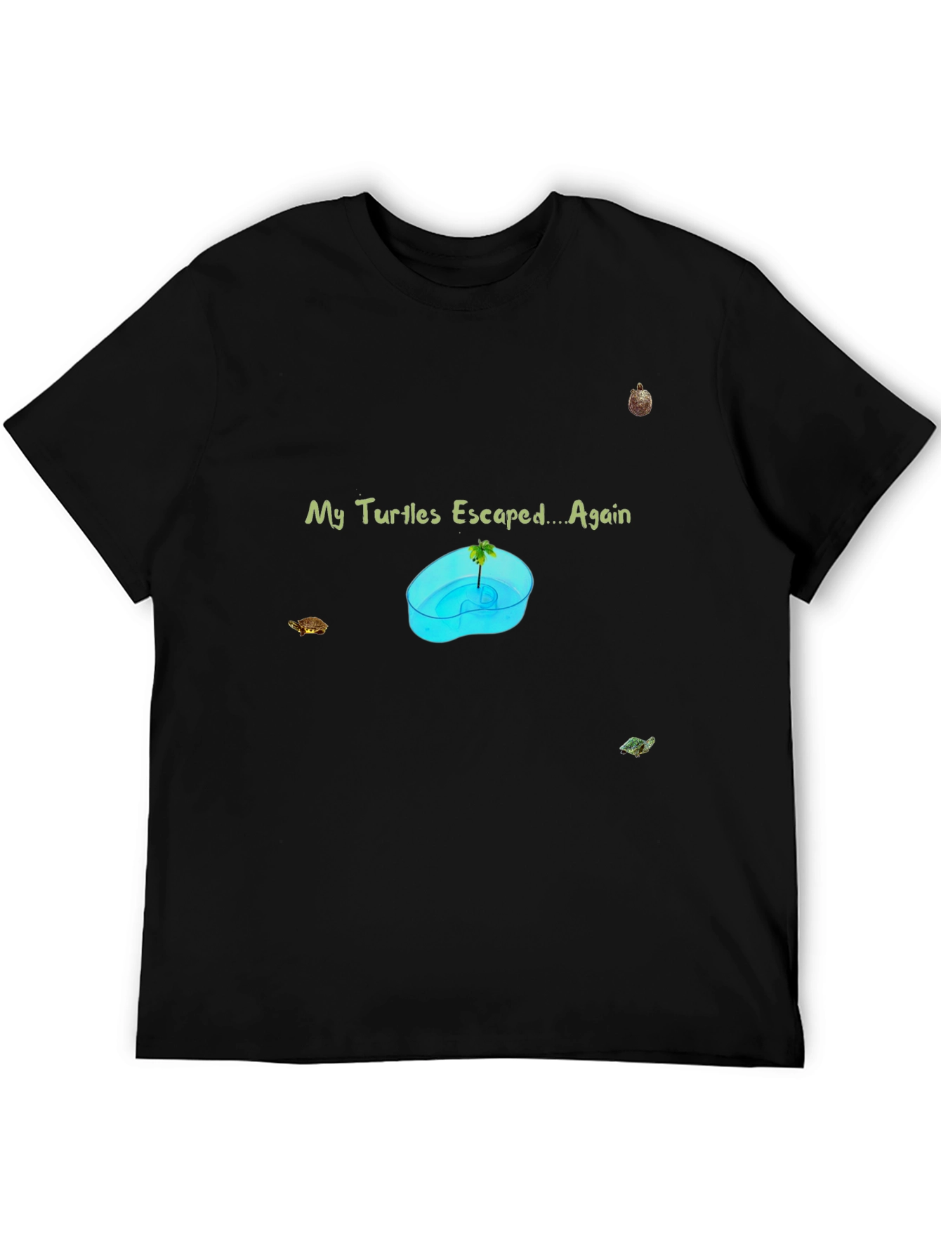 Black My Turtles Escaped Again T-Shirt view 5