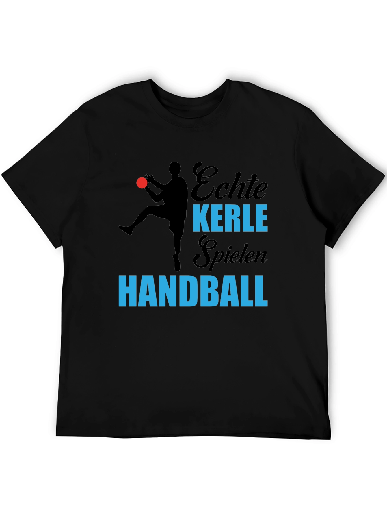 Black Echte Kerle Handball T-Shirt - Black view 5