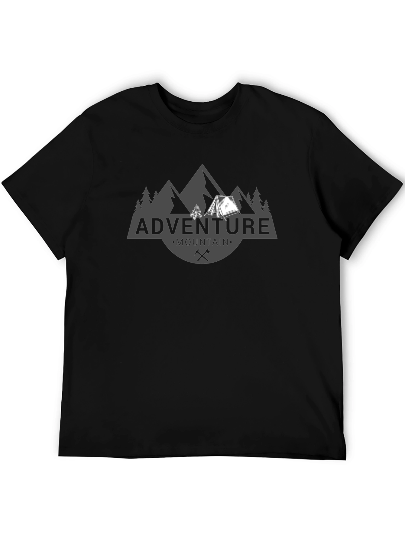 Black Adventure Mountain Graphic T-Shirt - Soft Cotton Tee view 5