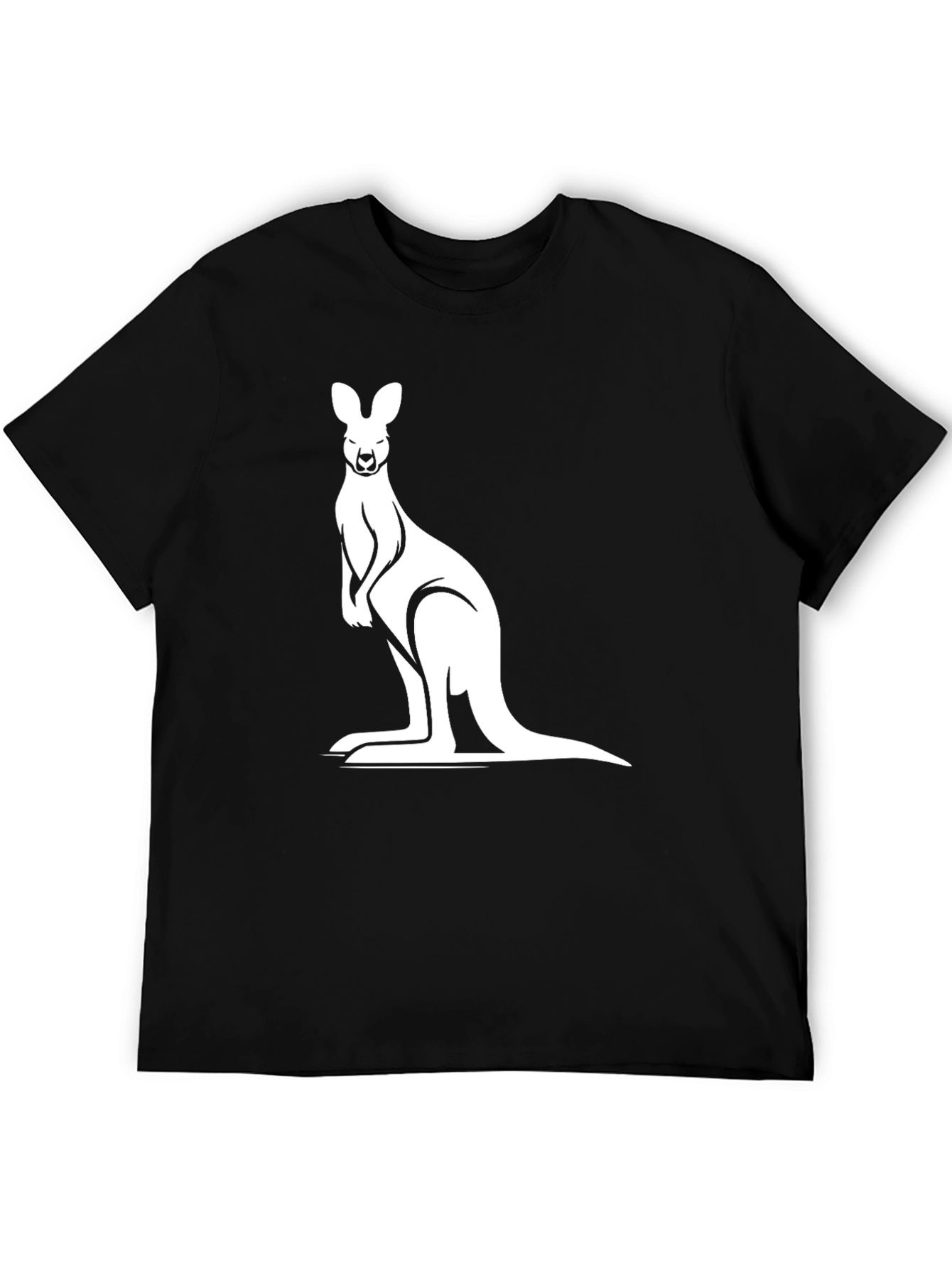 Black Kangaroo Graphic Tee - Black Cotton Comfort view 5