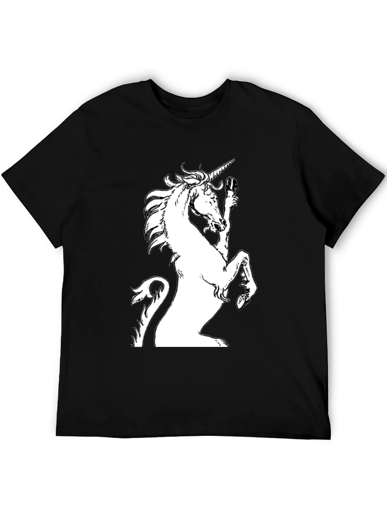 Black Unicorn Graphic Tee - Black Cotton Shirt view 5