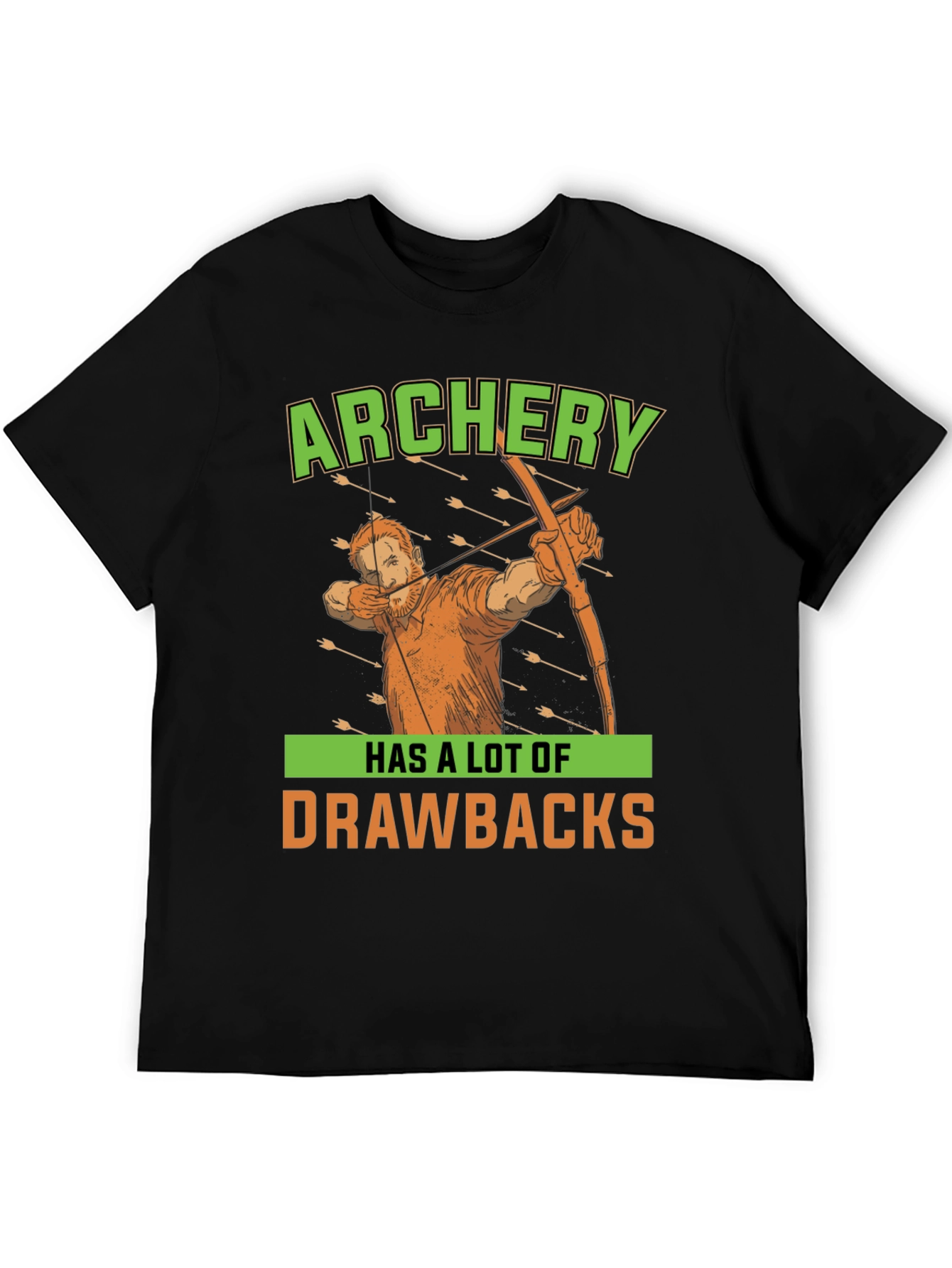 Black Archery Drawbacks Graphic T-Shirt view 5