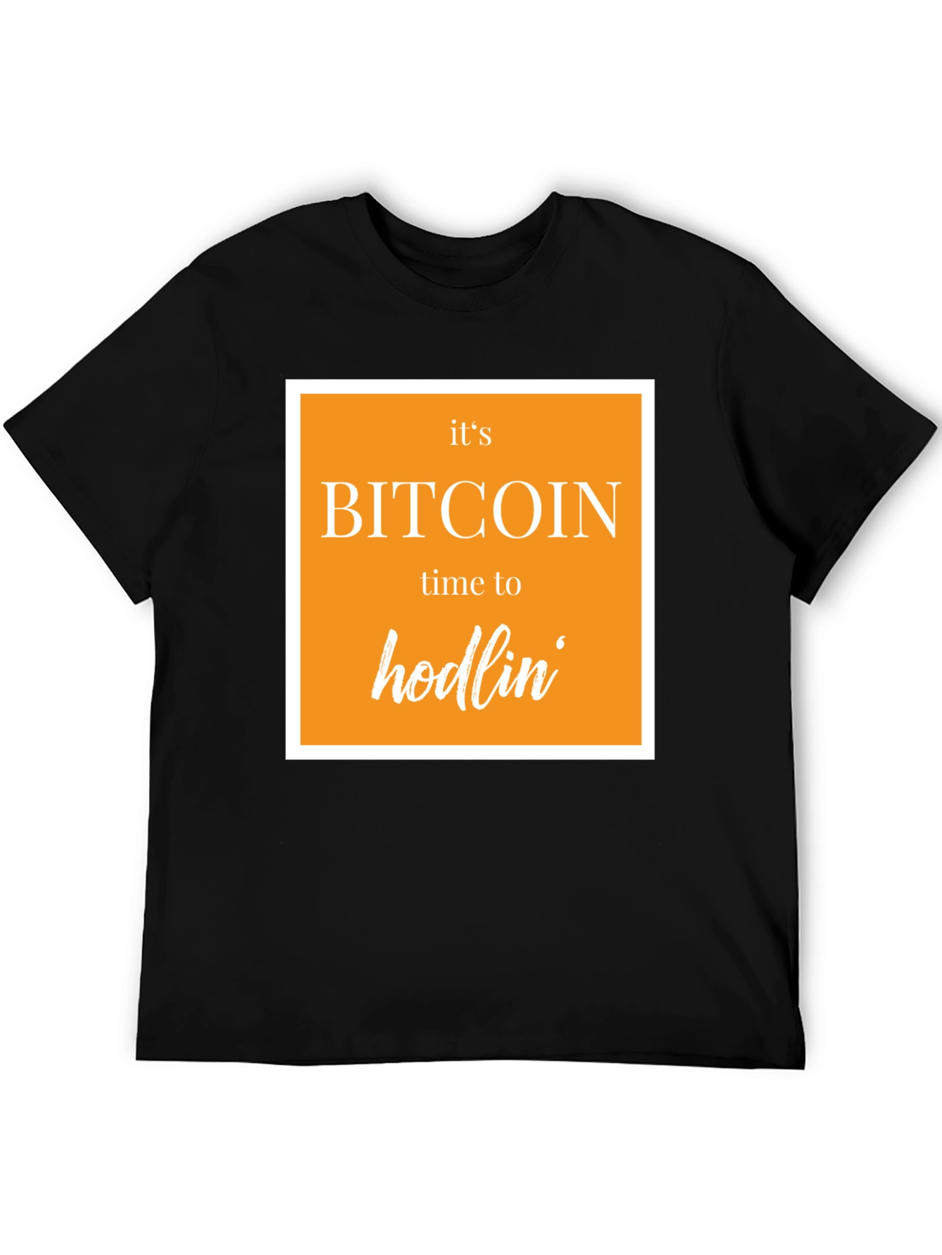 Black Bitcoin Hodlin' Black T-Shirt - Crypto Tee view 5