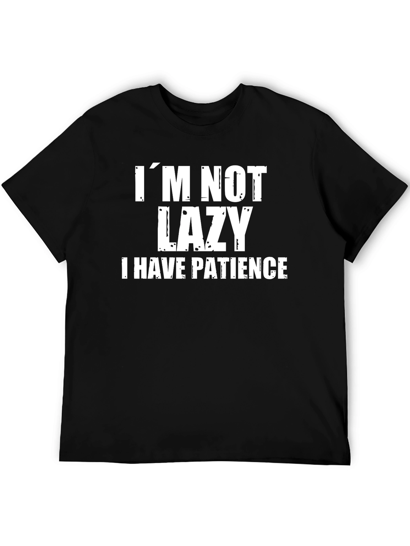 Black Funny "I'm Not Lazy" Graphic Tee - Mens Humor Shirt view 5