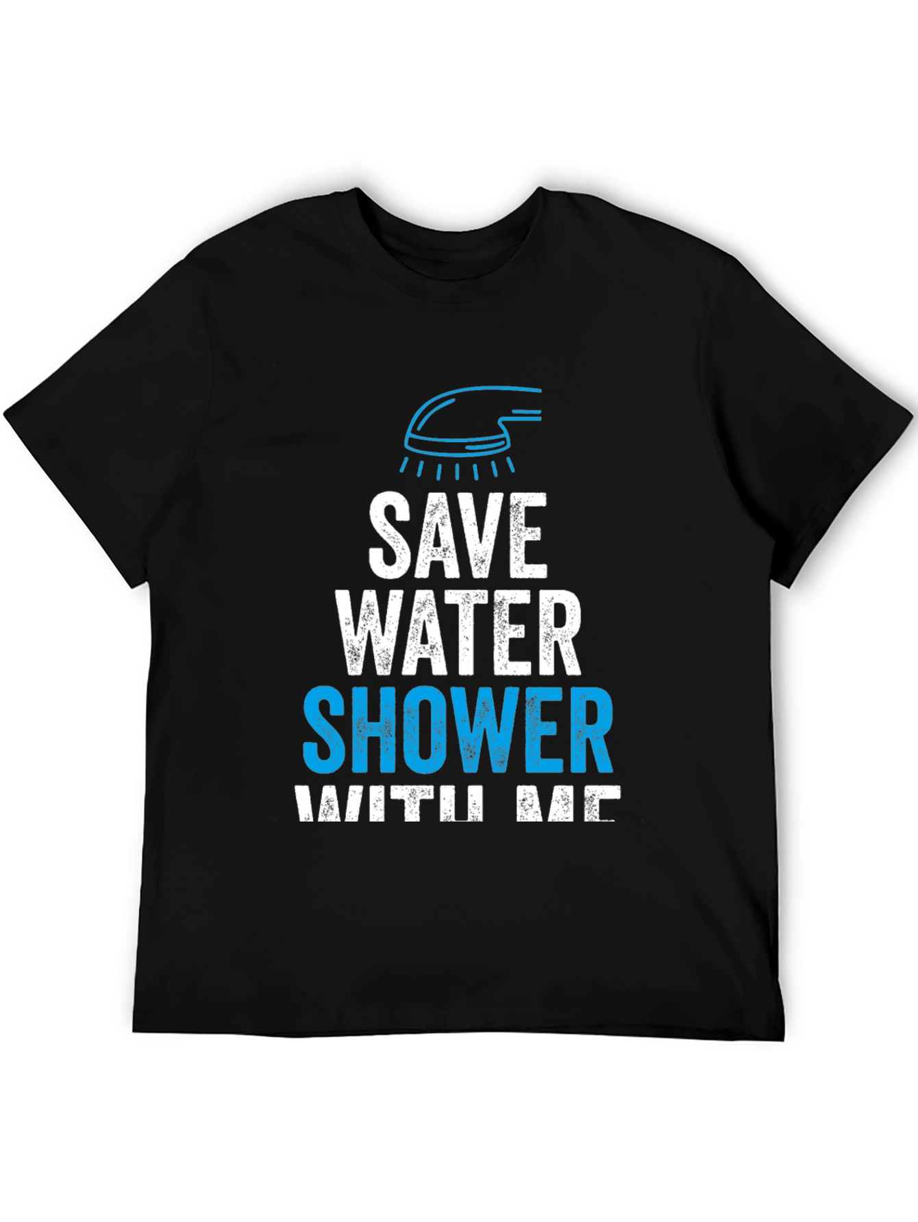Black Save Water Shower With Me Graphic Tee view 5