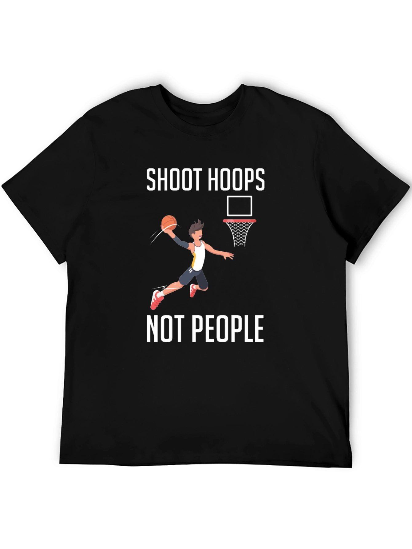 Black Shoot Hoops Not People Graphic T-Shirt view 5