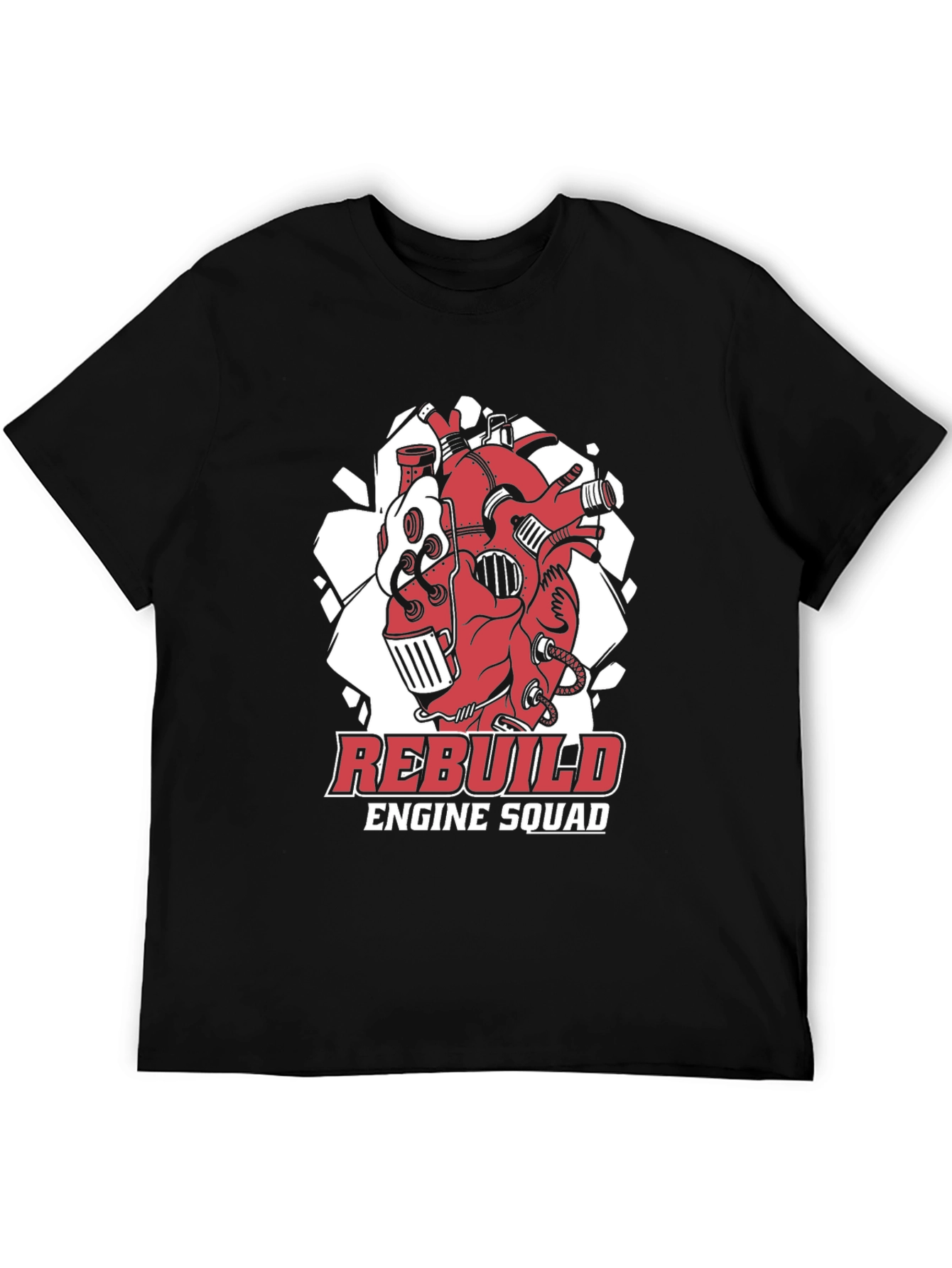 Black Rebuild Engine Squad Black T-Shirt view 5