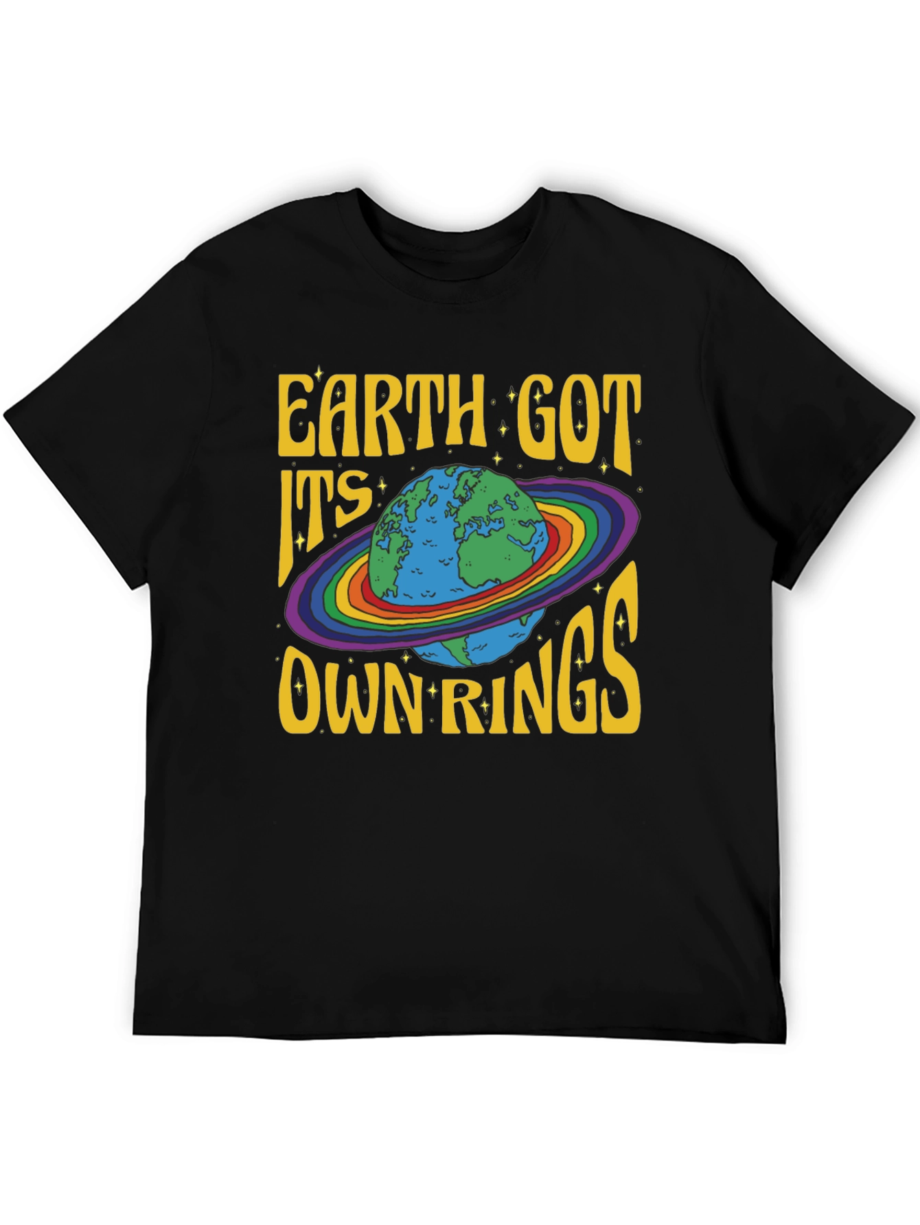 Black Earth Got Its Own Rings Graphic T-Shirt view 5